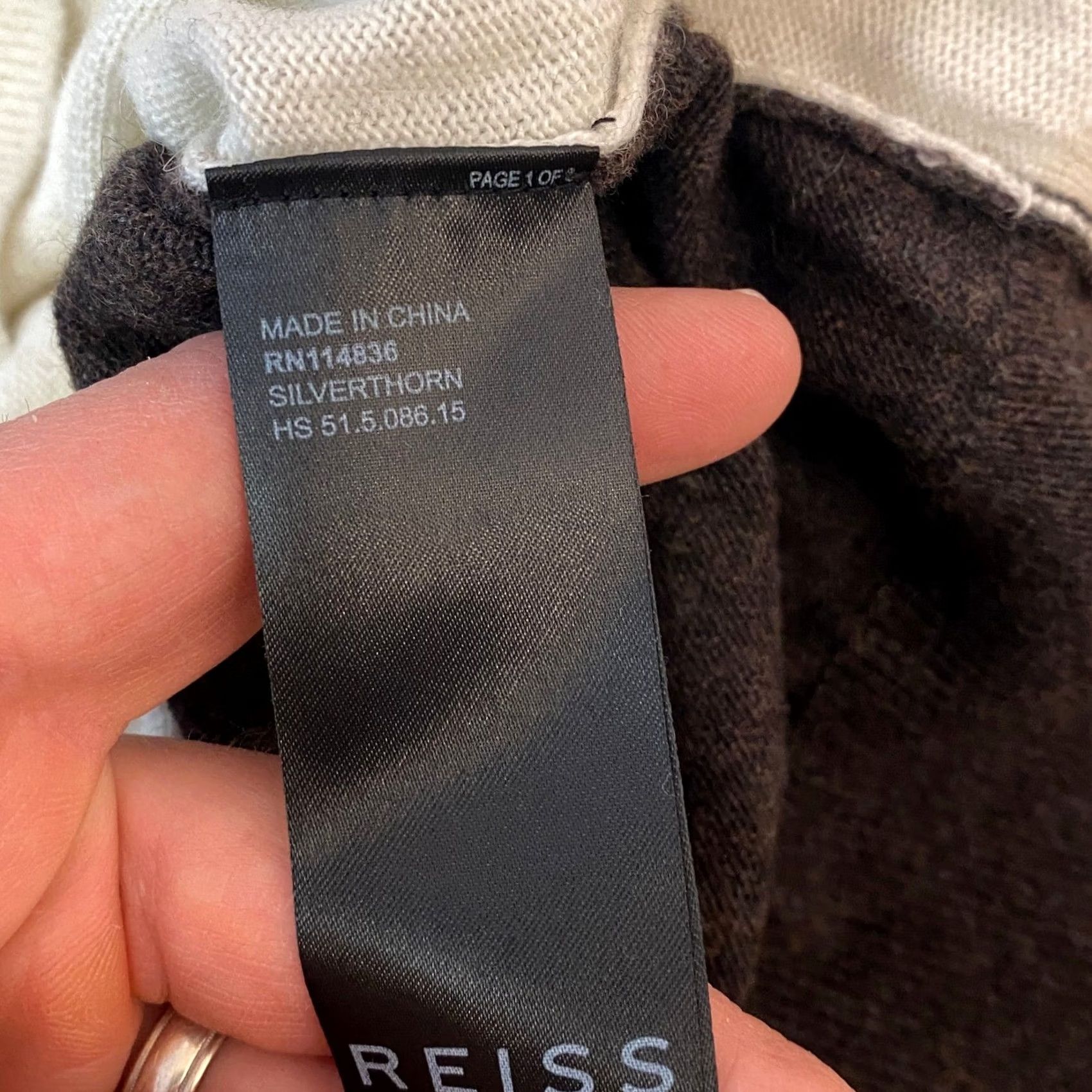 Reiss Reiss Silverthorn Intarsia Knit Quarter Zip Polo Sweater Medium Chocolate Cream Size US M / EU 48-50 / 2 - 7 Thumbnail