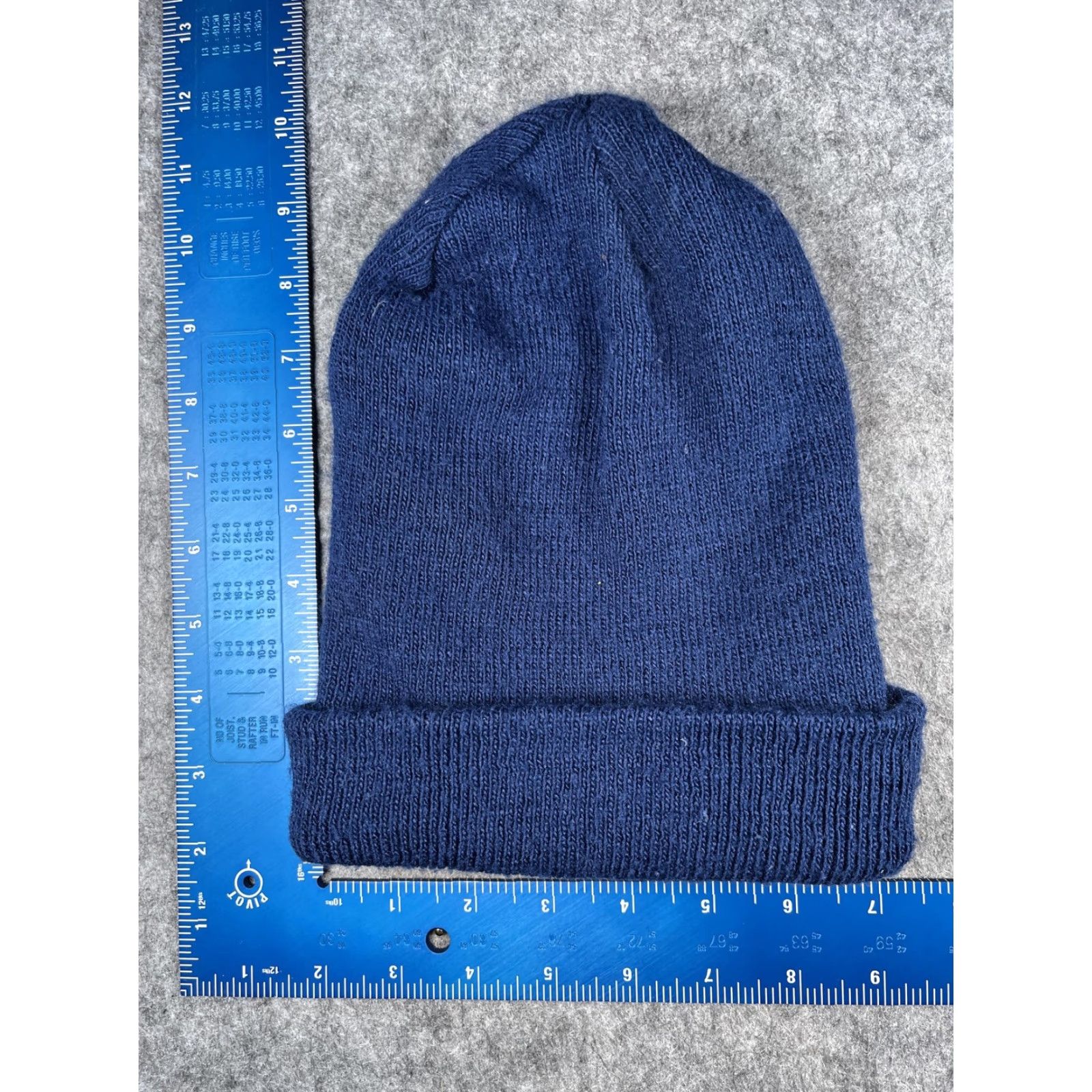 Vintage Knit Beanie Mens One Size Blue Solid Warm Stretch Casual Winter Size ONE SIZE - 3 Thumbnail