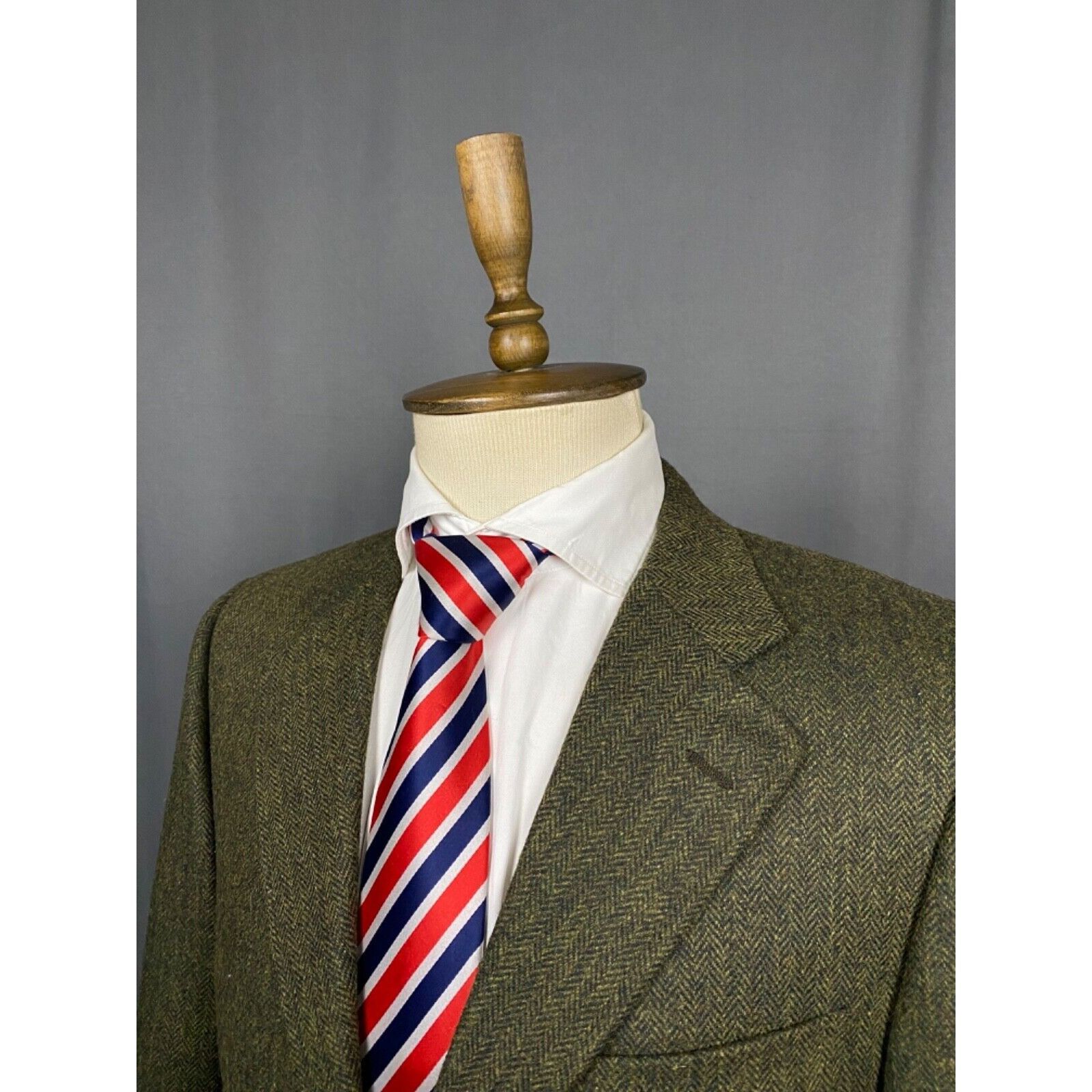 Caruso Raffaele Caruso Herringbone Men's Green Wool Blazer Sportcoa Size 50R - 5 Thumbnail