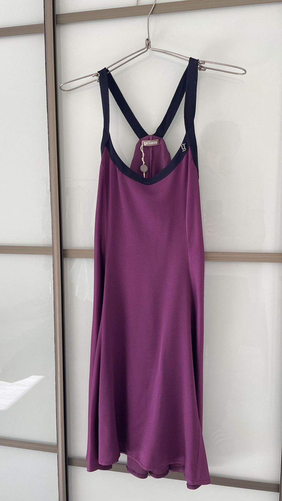 John Galliano galliano purple midi dress chrome logo G Size S / US 4 / IT 40 - 1 Thumbnail