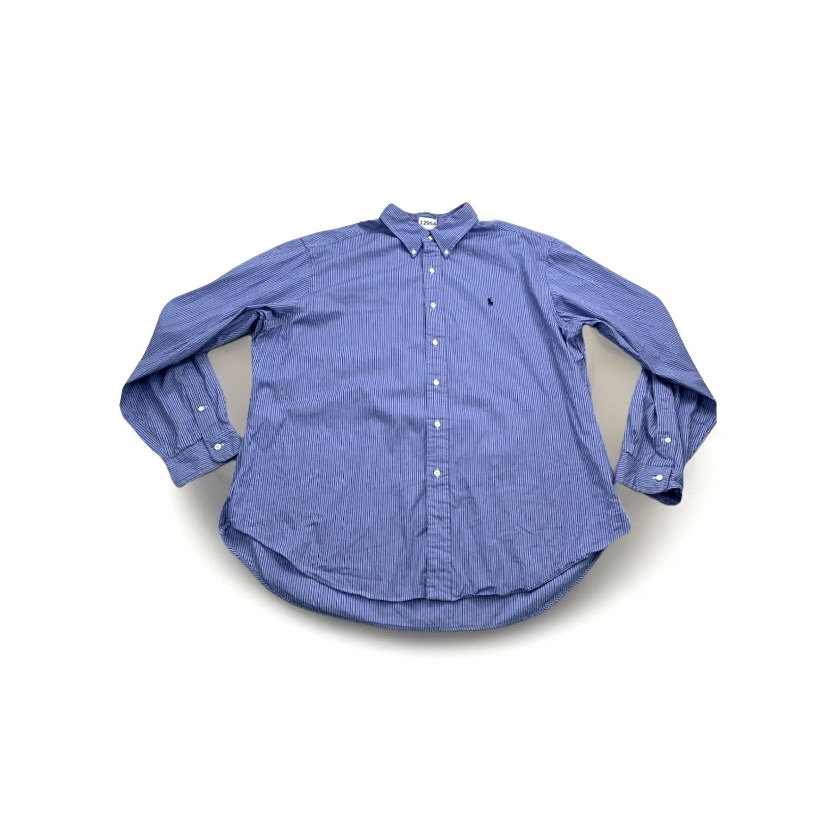 Ralph Lauren VINTAGE Ralph Lauren Button-Down Shirt Striped 90s Blue 2XL Mens Classic Fit Long Sleeve Button Up Shirt Size US XXL / EU 58 / 5 - 2 Thumbnail