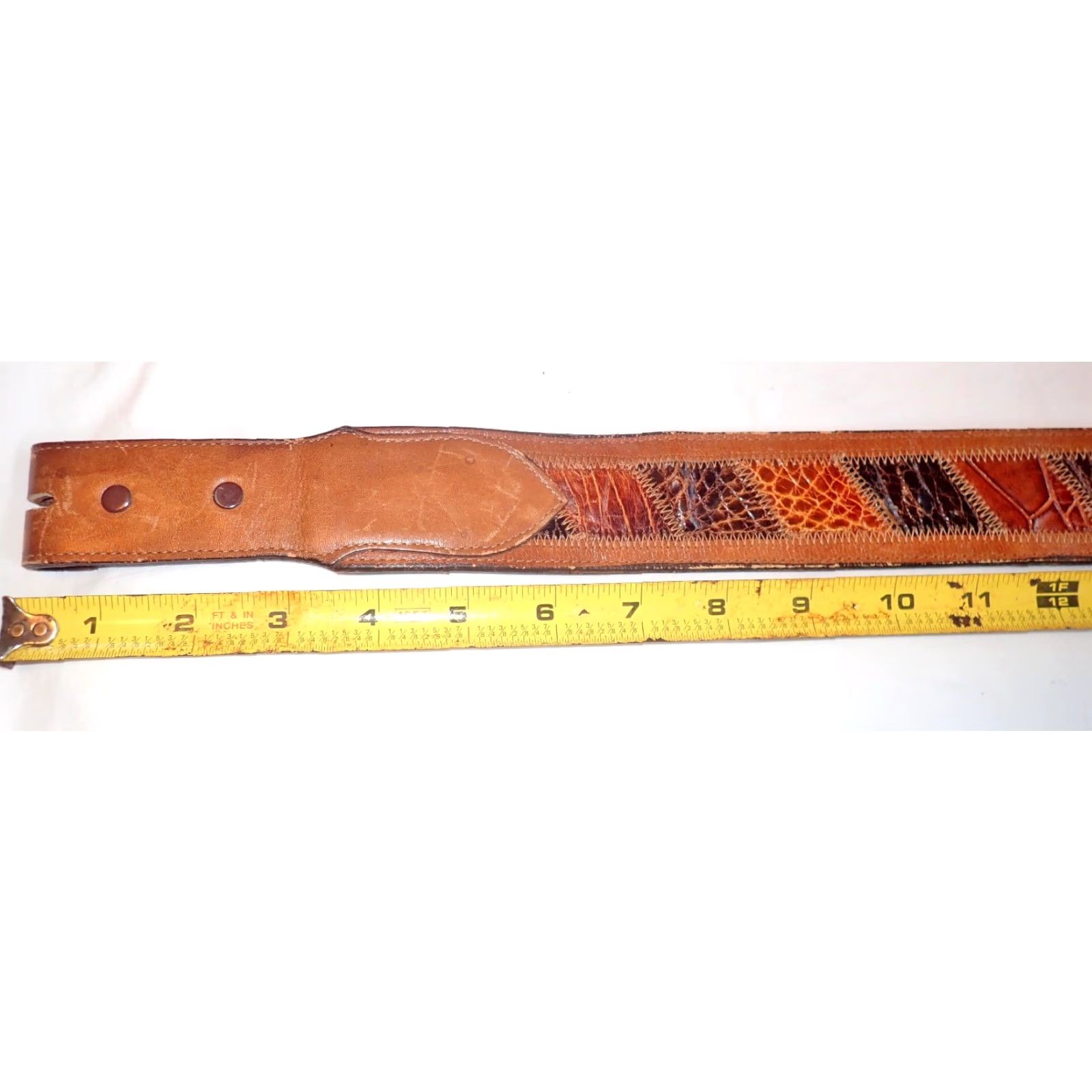 Vintage VINTAGE Nocona Men's Western Belt 32 Textured Exotic Reptile Leather Casual Dress Size 32 - 5 Thumbnail