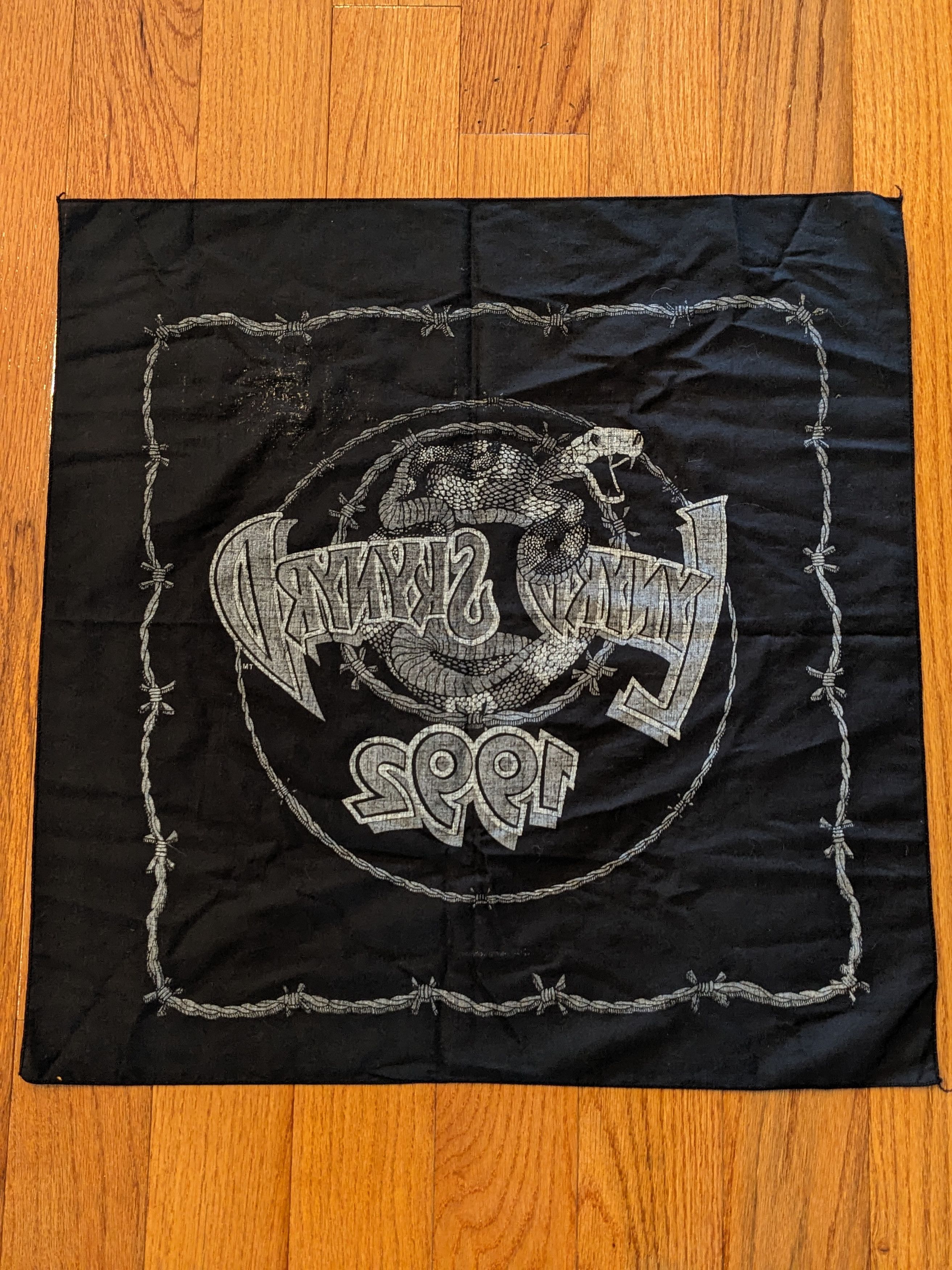 Other Vintage 1992 Lynyrd Skynrd Band Black Bandana Size ONE SIZE - 3 Thumbnail