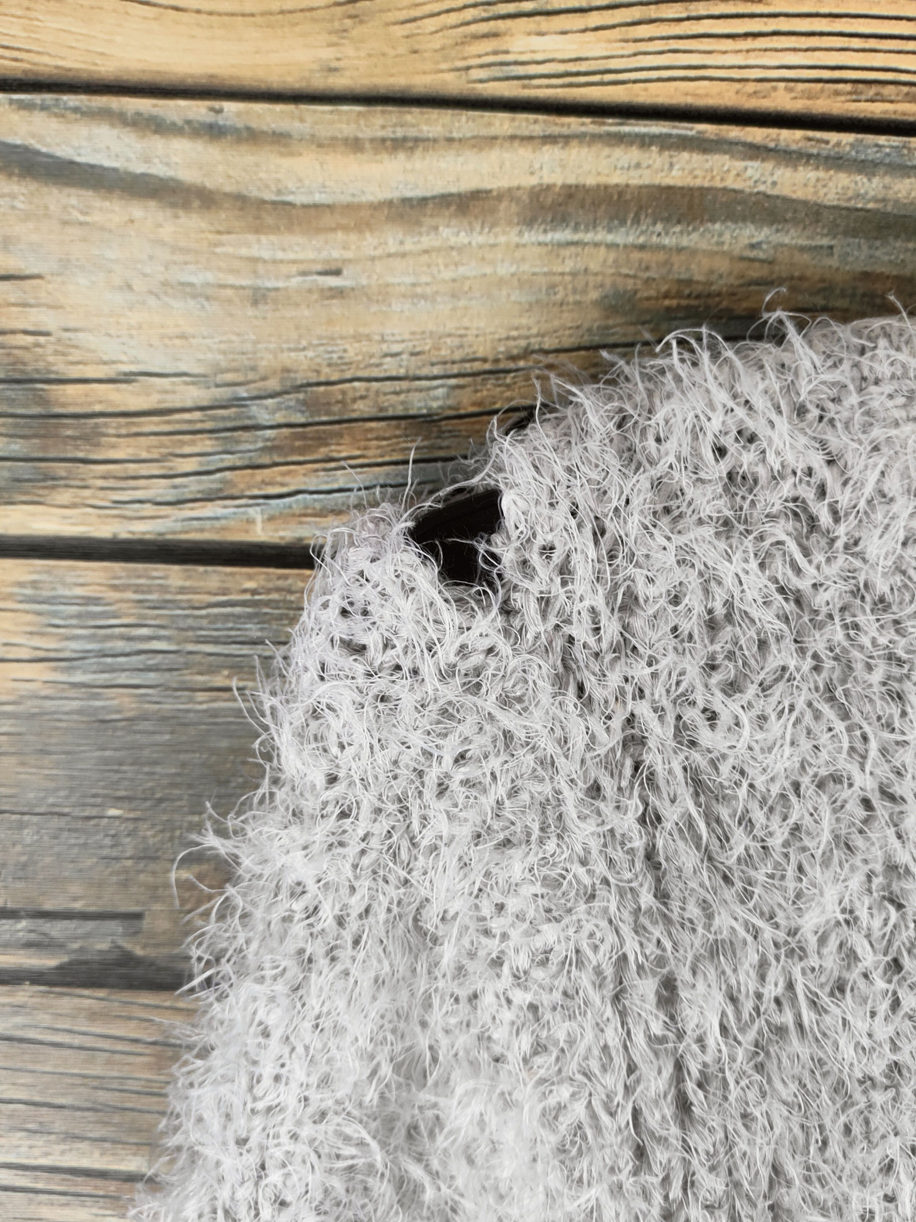 Japanese Brand DL Japanese Brand Gray Fur Mohair Knitwear #46-468 Size XS / US 0-2 / IT 36-38 - 3 Thumbnail