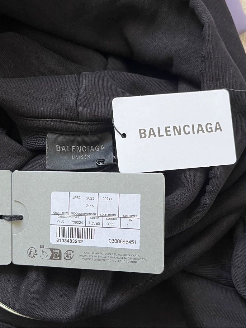 Balenciaga Balenciaga Black Hoodie with Letter Print-2506 Size US M / EU 48-50 / 2 - 3 Thumbnail
