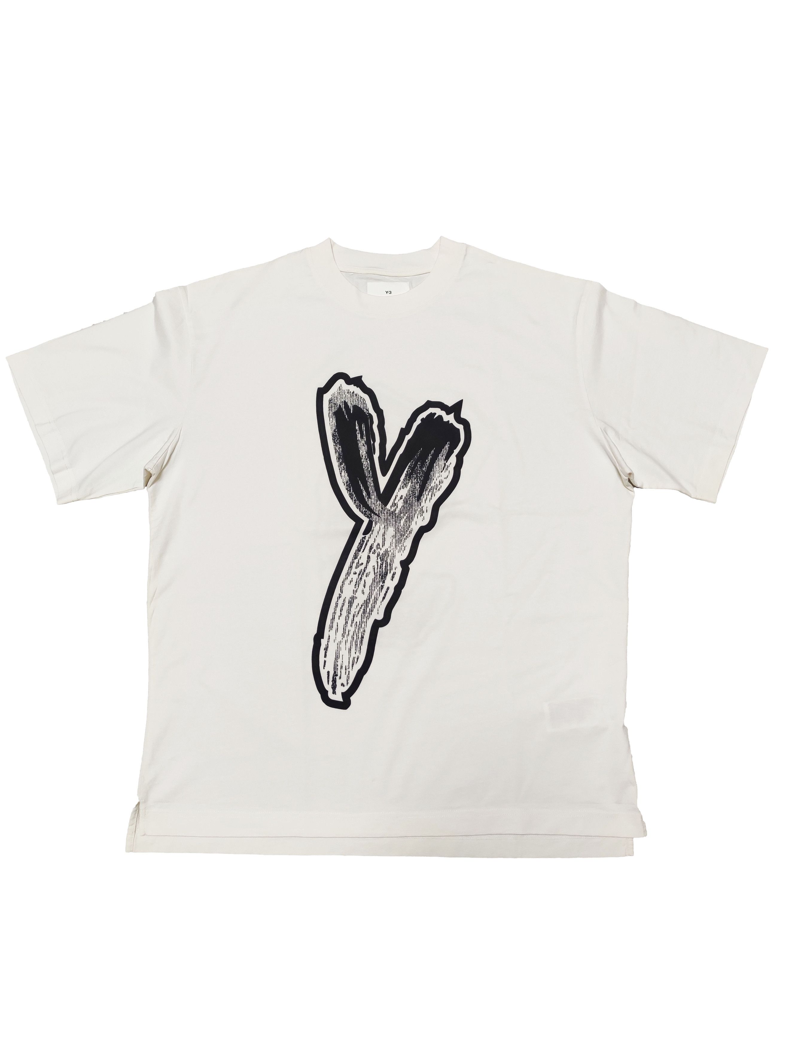 image of Adidas X Y-3 Yohji Yamamo Logo Gfx Tee Shirt Men T-Shirt L in White (Size Large)