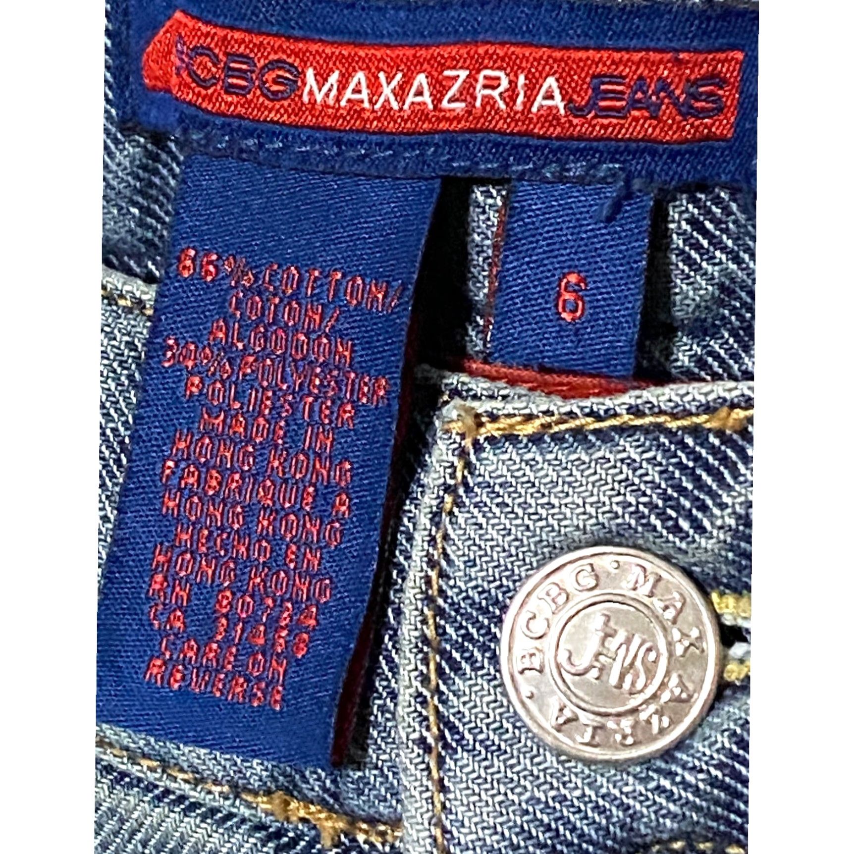 Bcbgmaxazria BCBGMAXAZRIA Jeans Flared Low Rise 6 Regular Women Denim 5-Pocket Blue Y2K Capsule Casual Slim Stretch Size 28" / US 6 / IT 42 - 7 Thumbnail