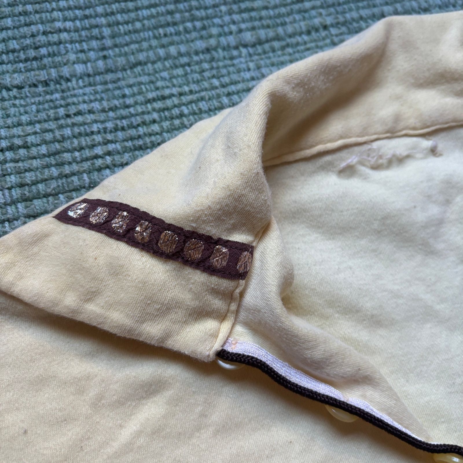 Vintage 1970s cotton womens collared yellow pocket tee shirt size M Size S / US 4 / IT 40 - 4 Thumbnail
