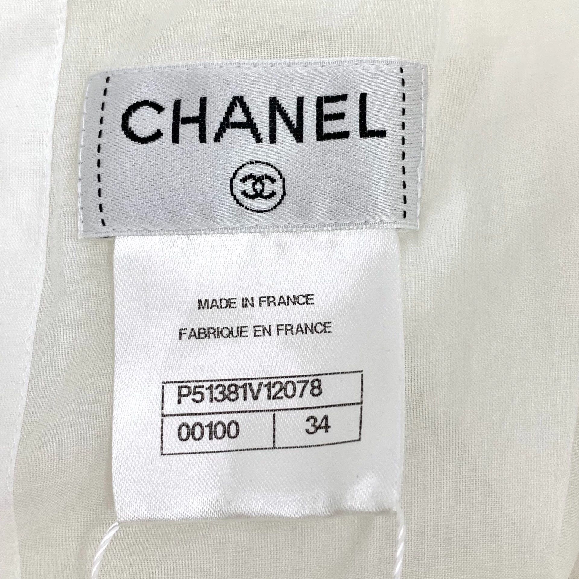Chanel KW0770 Chanel White Lace-up Fitted Short-Sleeve Shirt Size XXS / US 00 / IT 34 - 5 Thumbnail