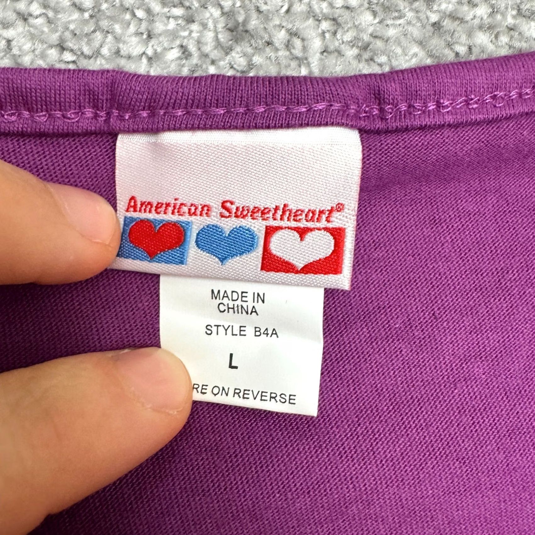 Vintage American Sweetheart Tank Top Womens L Purple Scoop Neck PolyCotton NWT Sleeveless Basic Casual Shirt Size L / US 10 / IT 46 - 5 Thumbnail