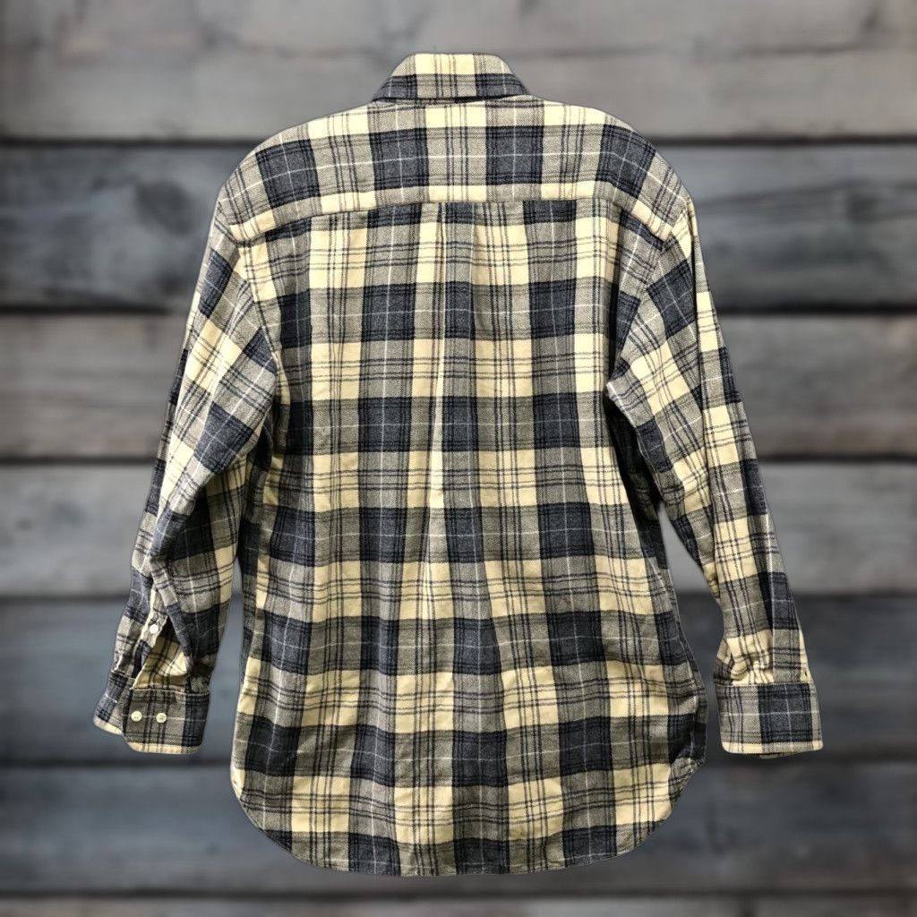 Vintage Via Ardigo Flannel Shirt Mens M Yellow Plaid Long Sleeve Button-Down Shirt Size US M / EU 48-50 / 2 - 1 Thumbnail