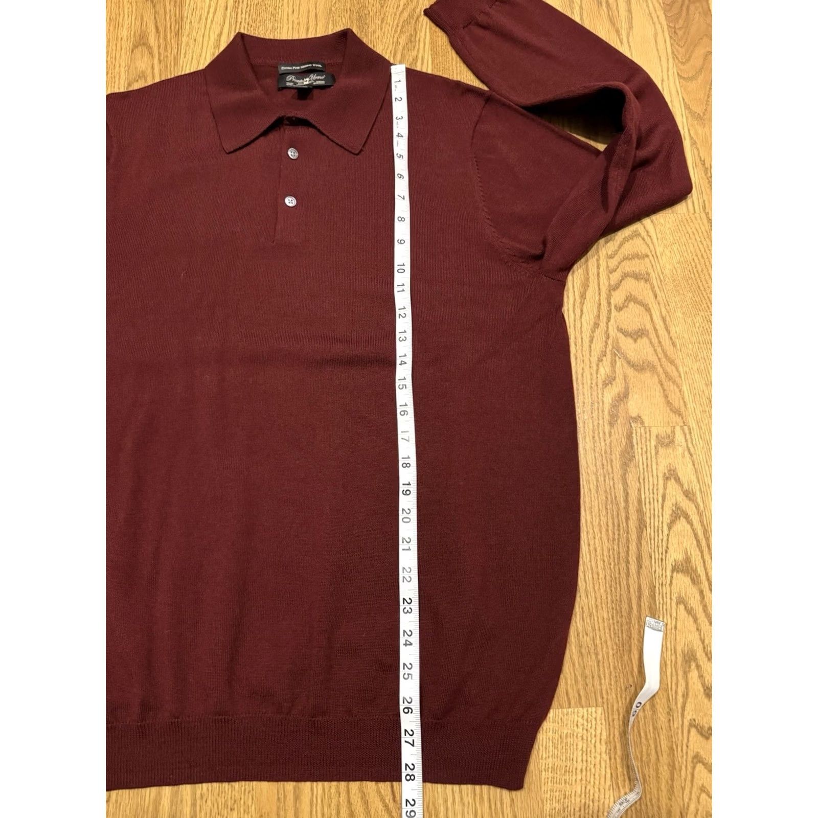 Pronto Uomo Pronto Uomo Merino Wool Knit Polo Sweater Men’s XXL Pullover Maroon Red Size US XXL / EU 58 / 5 - 7 Thumbnail