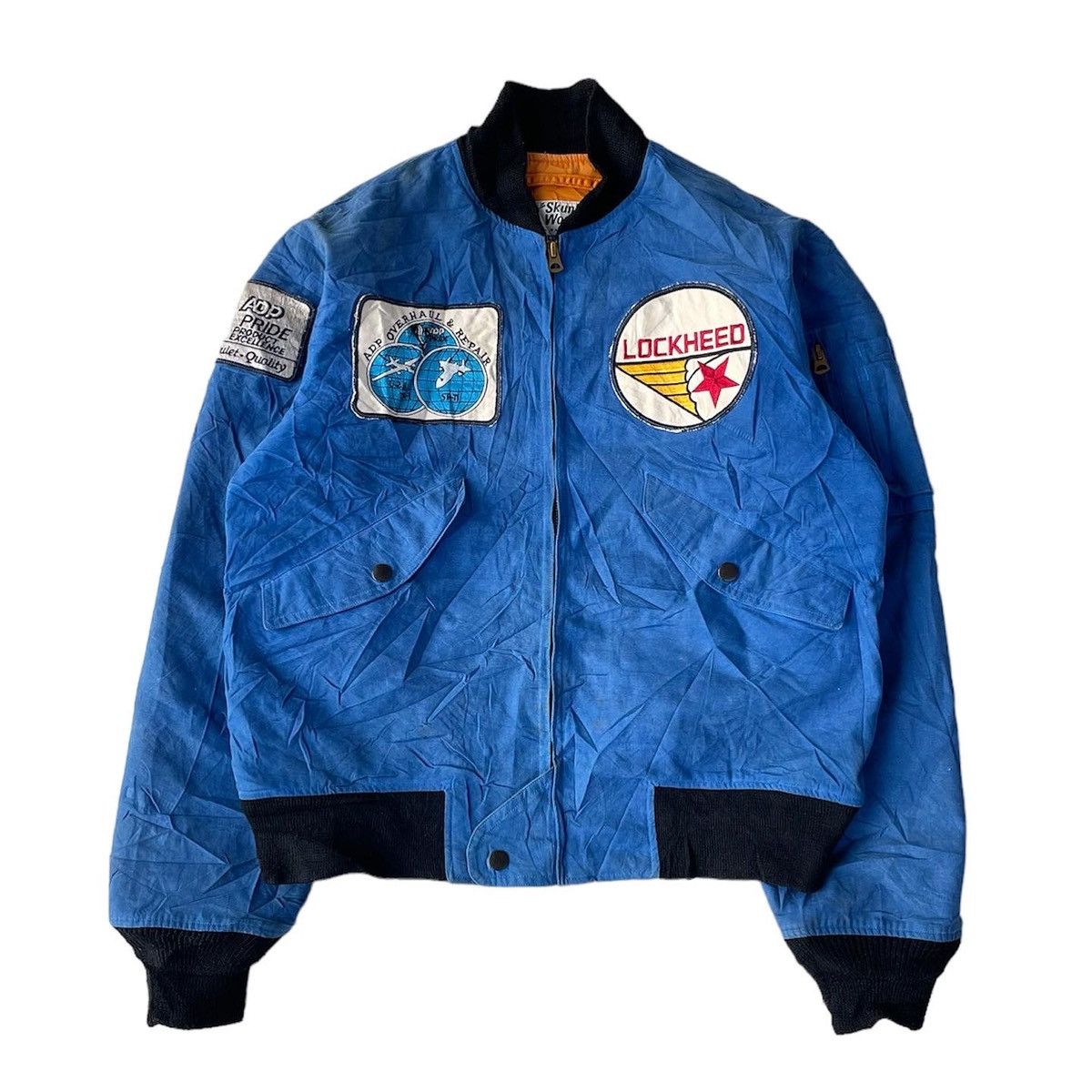 image of Buzz Ricksons x Military Vintage Buzz Rickson’S Skunk Works L2-B Flight Jacket in Blue (Size Small)