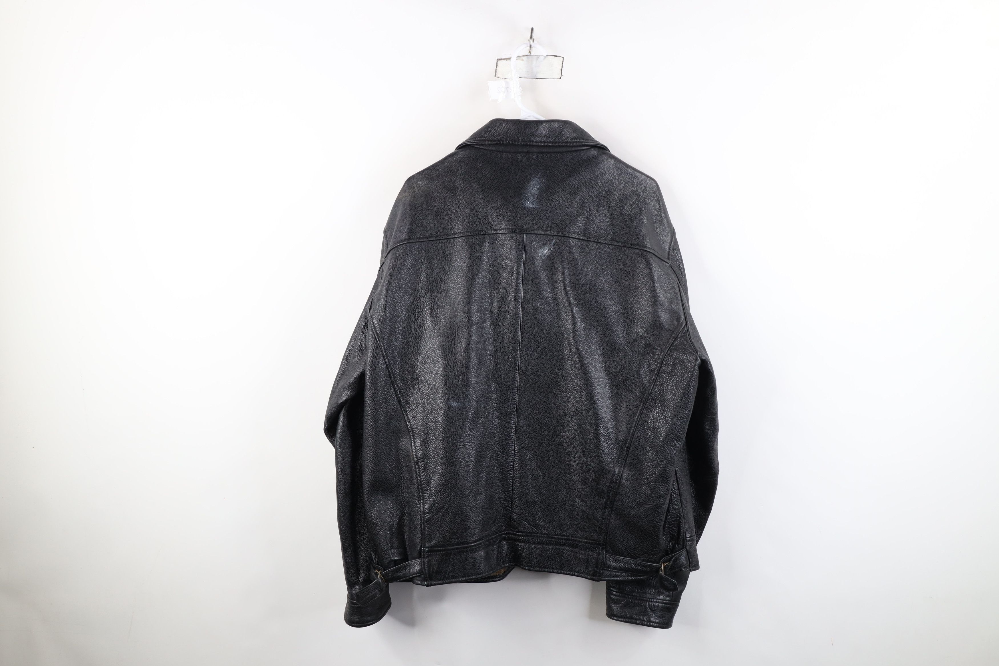 Vintage Vintage 90s Streetwear Heavyweight Full Zip Leather Jacket Size US L / EU 52-54 / 3 - 13 Thumbnail