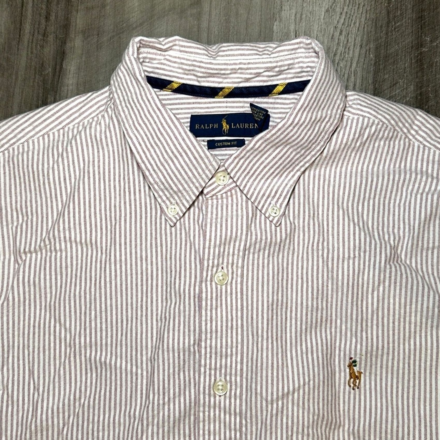 Ralph Lauren Ralph Lauren Custom Fit Striped Long Sleeve Button Down - XL Mens White Cotton 100% Size US XL / EU 56 / 4 - 6 Thumbnail