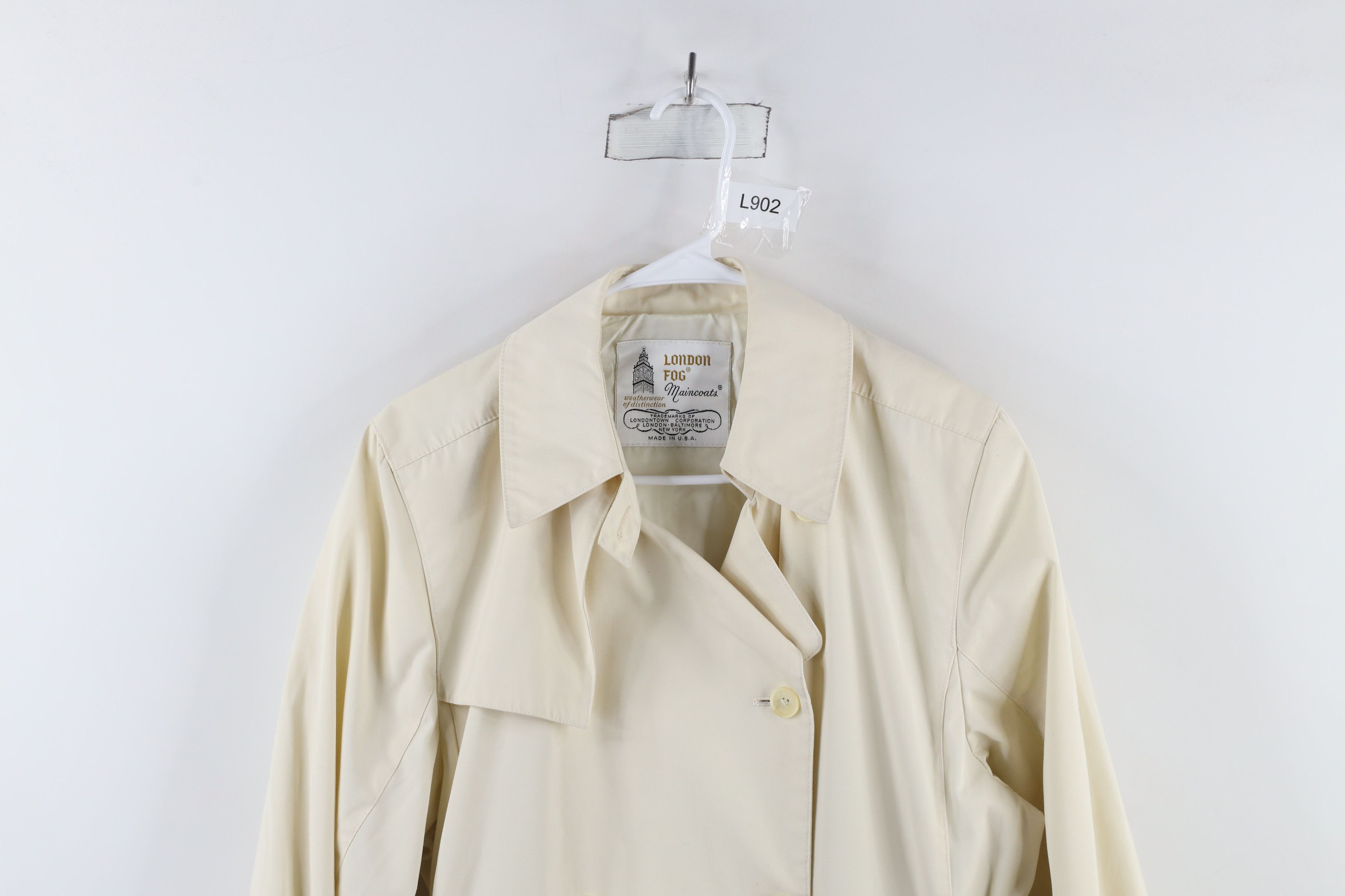 Vintage Vintage 70s Streetwear Breasted Belted Trench Coat Cream USA Size L / US 10 / IT 46 - 2 Thumbnail