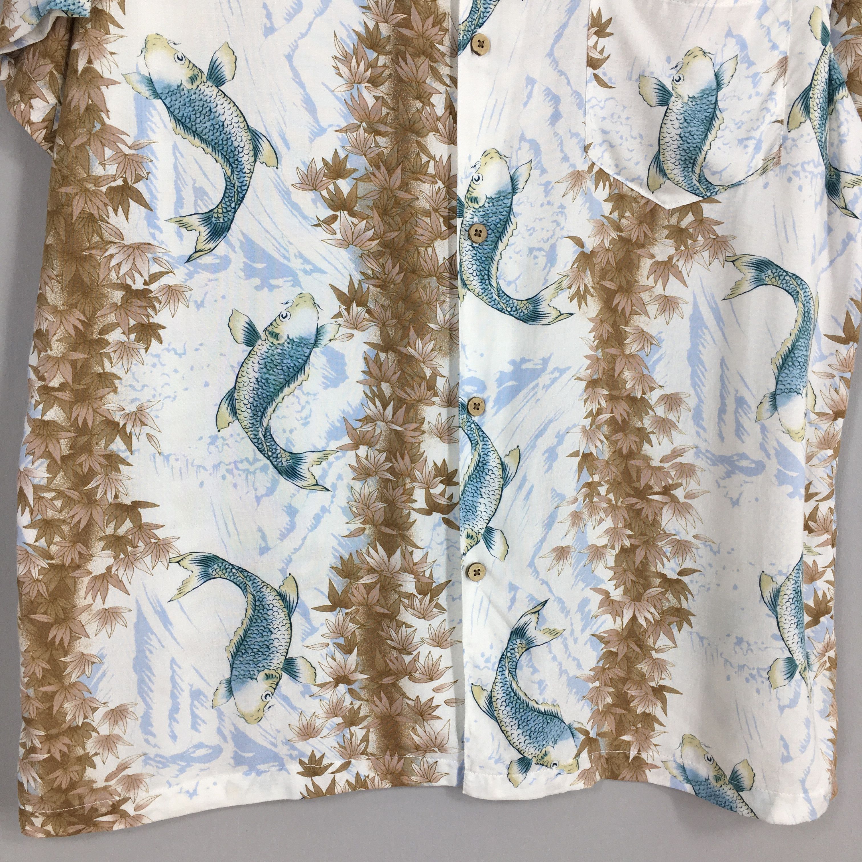 Other Vintage Aloha Surf Nepuca Japanese Koi Fish Rayon Shirt L Size US L / EU 52-54 / 3 - 4 Thumbnail