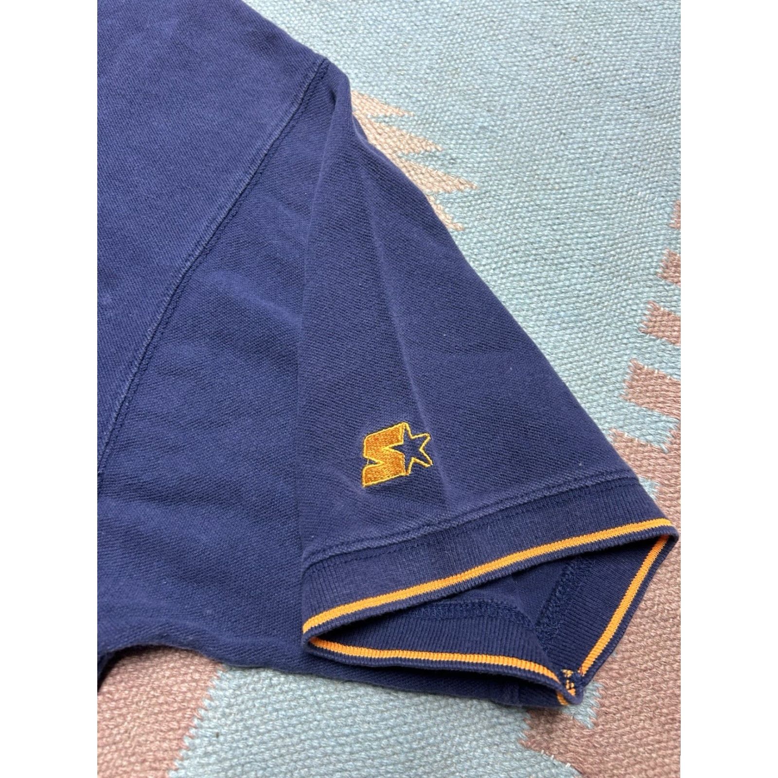 Starter VINTAGE Starter University of Michigan Wolverines Polo Shirt 2XL Short Sleeve Blue Mens XXL Size US XXL / EU 58 / 5 - 3 Thumbnail