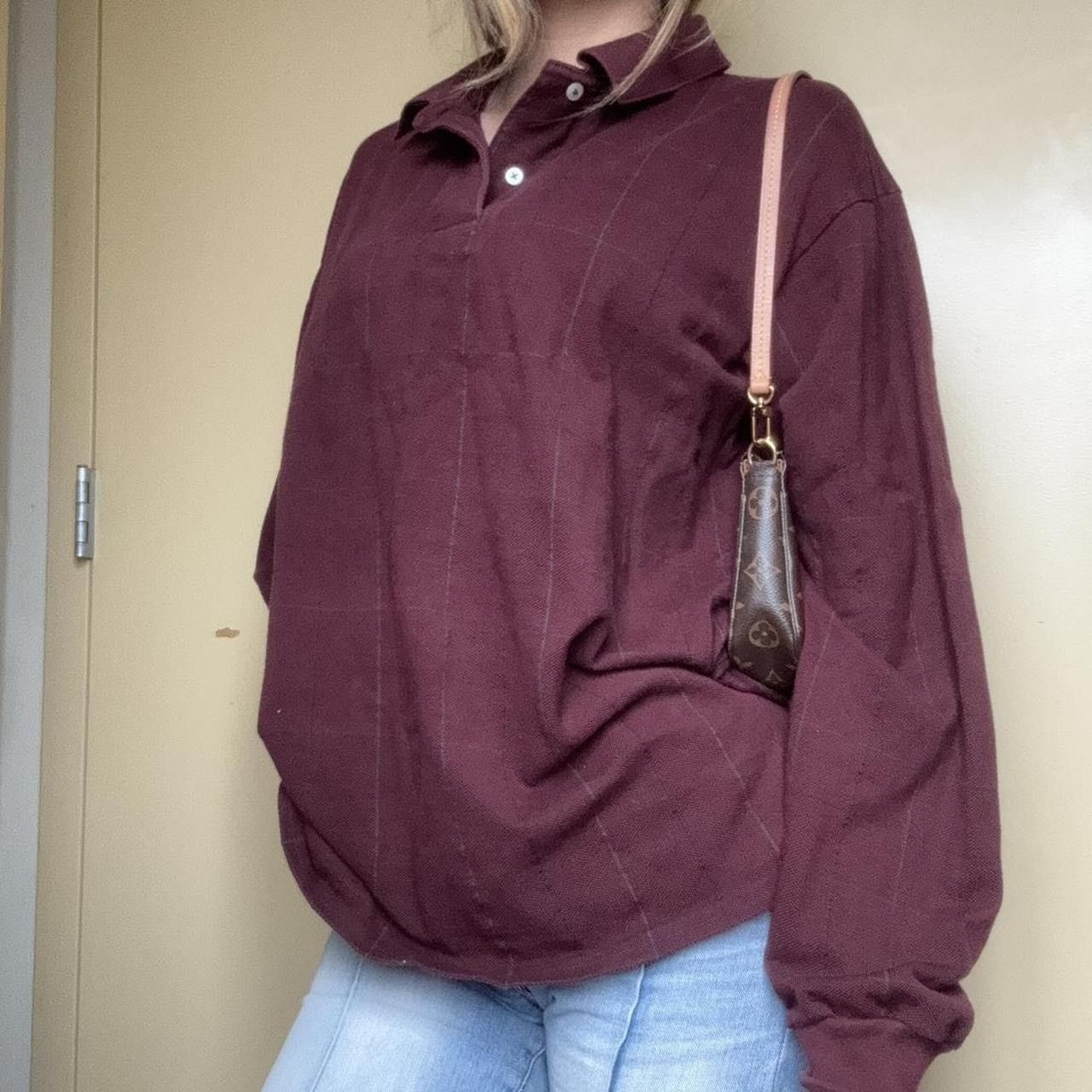 Polo Ralph Lauren Burgundy oversized polo Ralph Lauren shirt Size US L / EU 52-54 / 3 - 3 Thumbnail