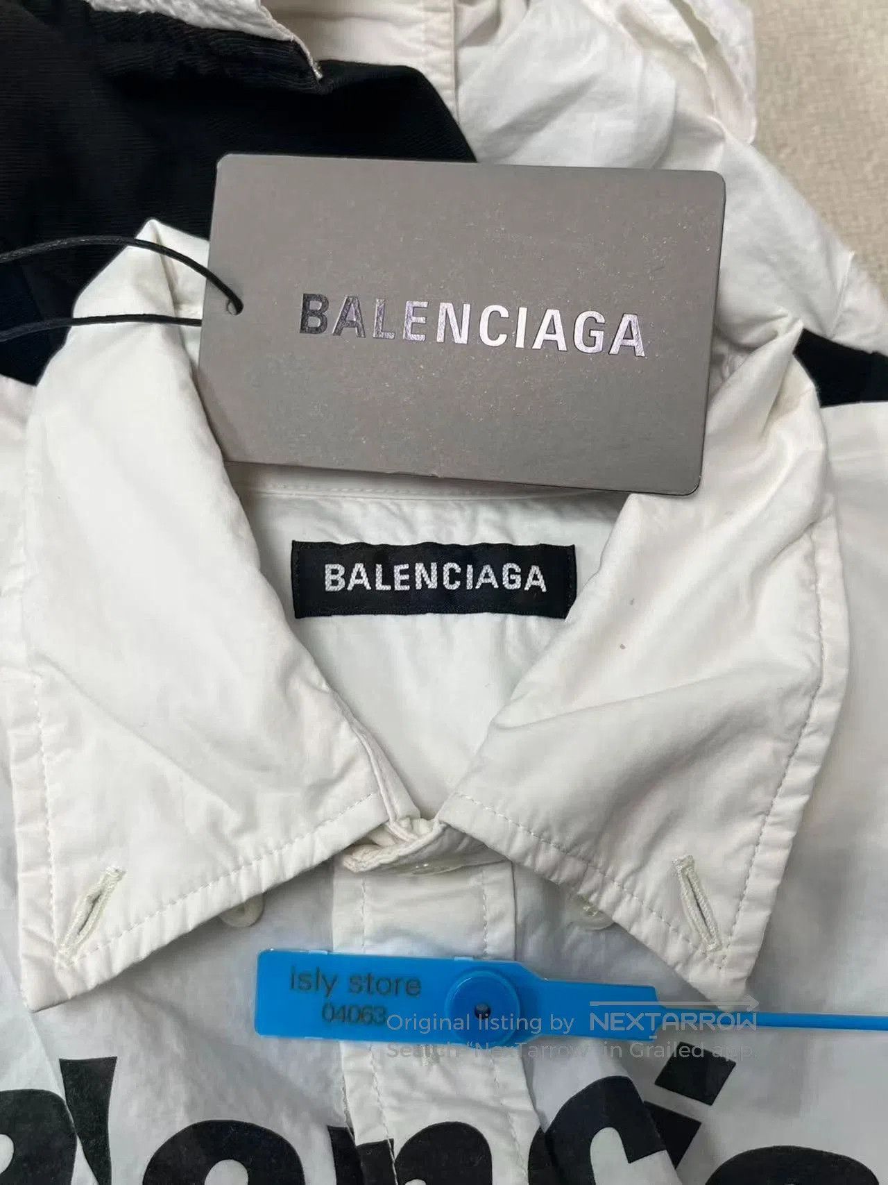 Balenciaga Balenciaga Logo Long Sleeve White Shirt. Size US XS / EU 42 / 0 - 6 Thumbnail