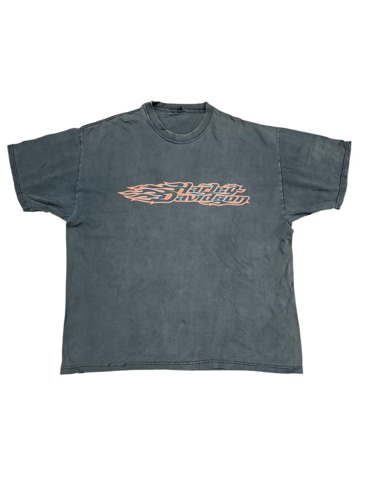Harley Davidson Vintage Sunfaded Harley Davidson Flame Logo Backhit Size US XL / EU 56 / 4 - 2 Thumbnail