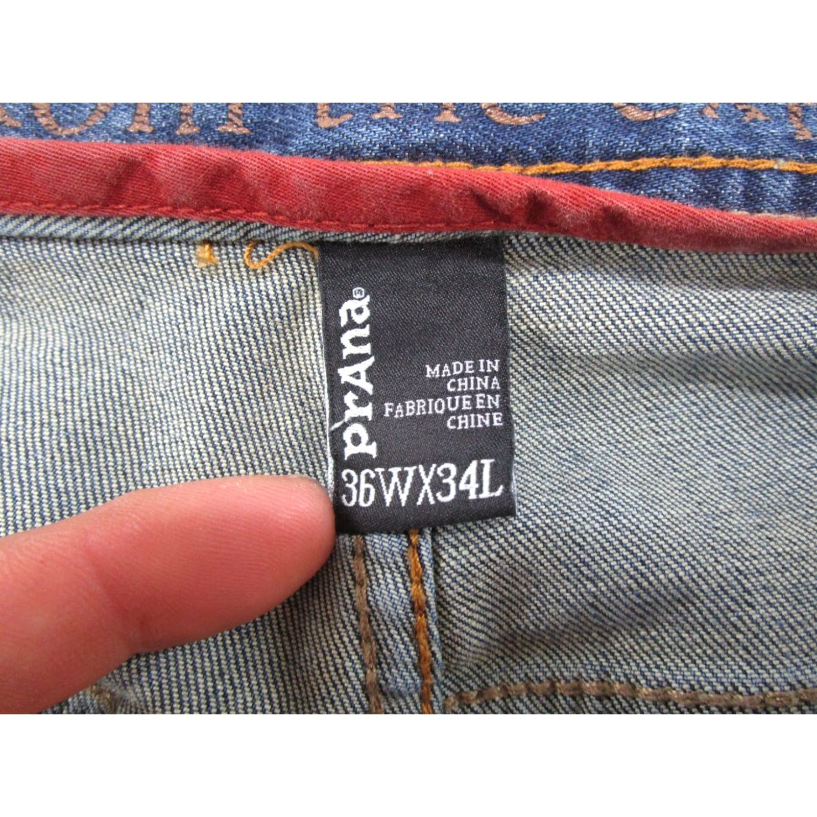 Prana prAna Axiom Jeans Mens Size 36x34 Blue Denim Organic Cotton Stretch Medium Wash Size US 36 / EU 52 - 4 Thumbnail