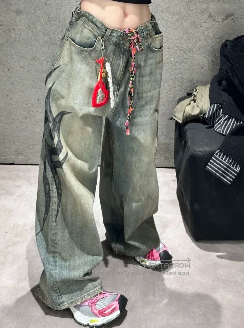 Balenciaga Balenciaga size M Dragon totem drawstring to make old jean Size US 27 - 4 Thumbnail
