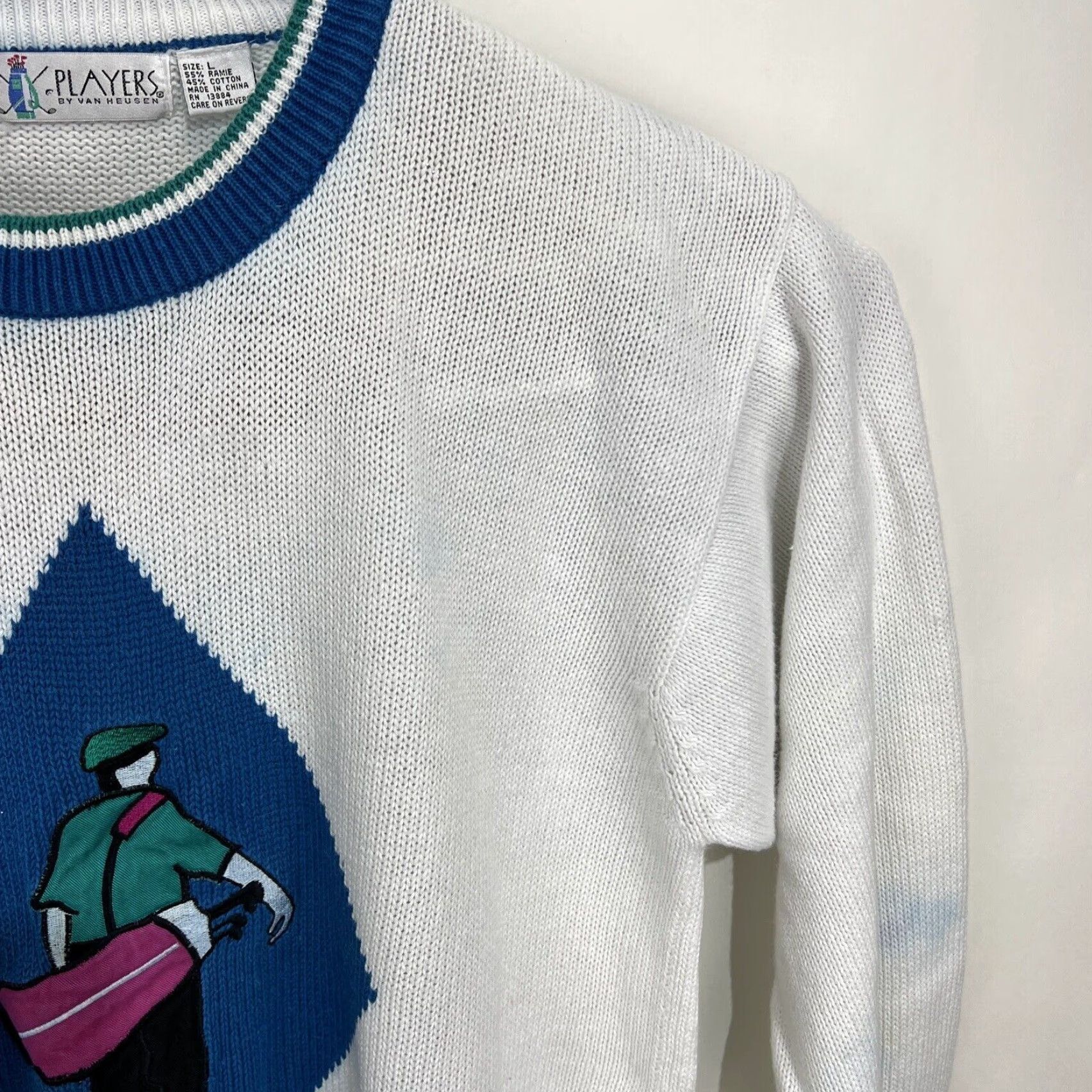Van Heusen VINTAGE Van Heusen Players Pullover Sweater Knit Golf Sz Large Raime Cotton Mens Size US L / EU 52-54 / 3 - 4 Thumbnail