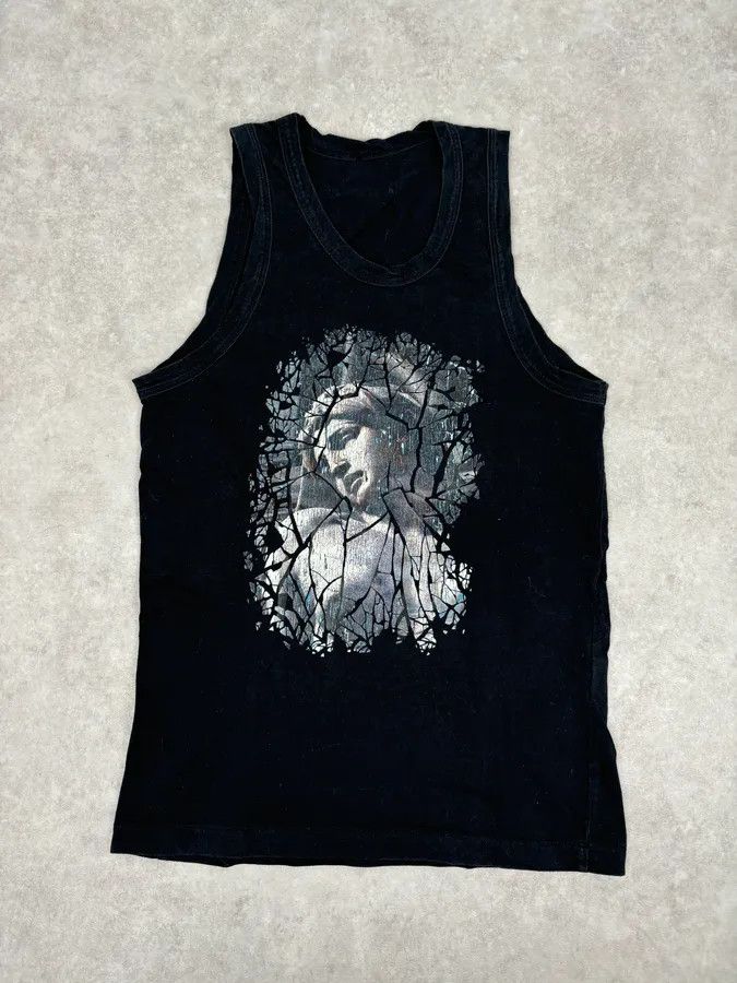 Jean Paul Gaultier 2000s Jean Paul Gaultier Black Destructured Face Tank Top Size US S / EU 44-46 / 1 - 1 Thumbnail