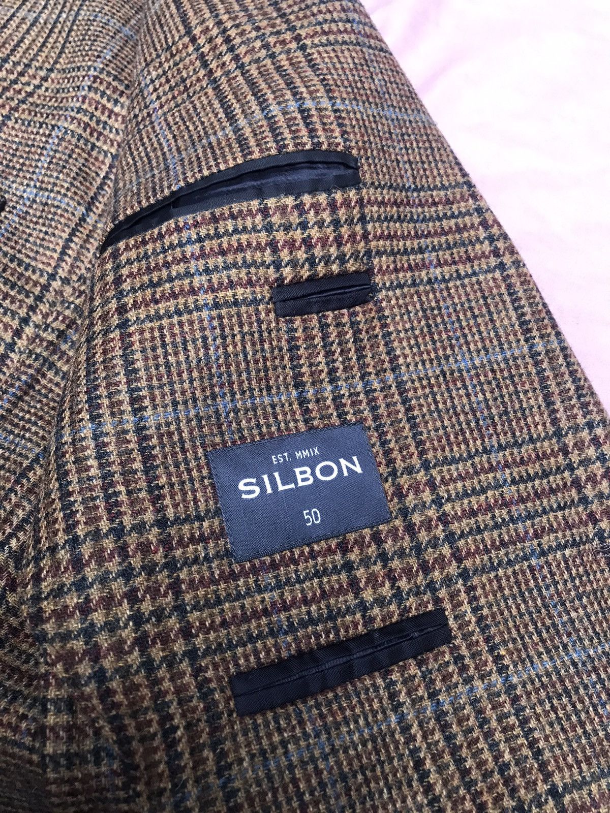 Other SILBON LAMBSWOOL TWEED UNLINED UNCANVASSED UNPADDED SHOULDER Size 40R - 3 Thumbnail