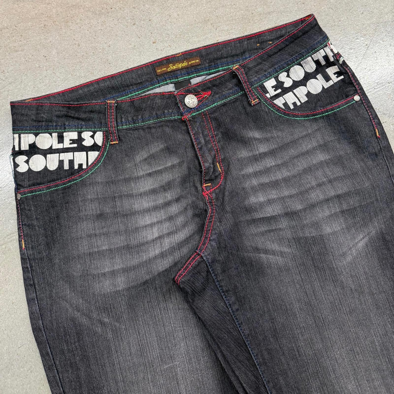 Southpole Y2K South Pole Faded Wide Leg Women's Flared Jeans 16 Size 36" / US 14 / IT 50 - 3 Thumbnail