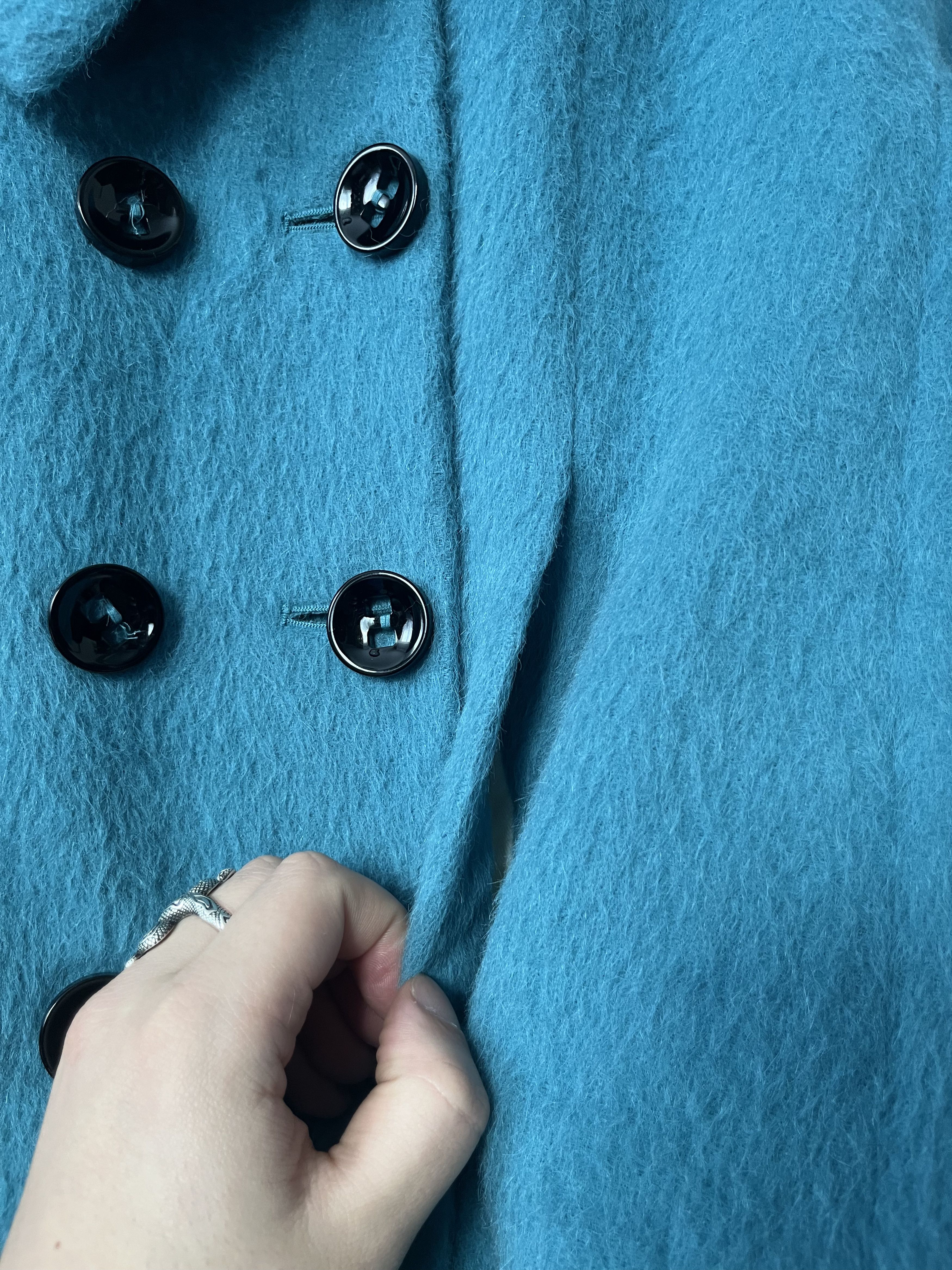 Marella Marella Womens Alpaca Wool Coat Jacket Size US 6 UK 10 Green Size M / US 6-8 / IT 42-44 - 5 Thumbnail