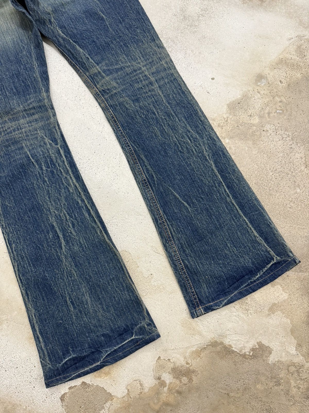 Edwin Vintage Miss 503 Rude Flare Mudwash Unisex Denim Japan Size 29" - 12 Thumbnail