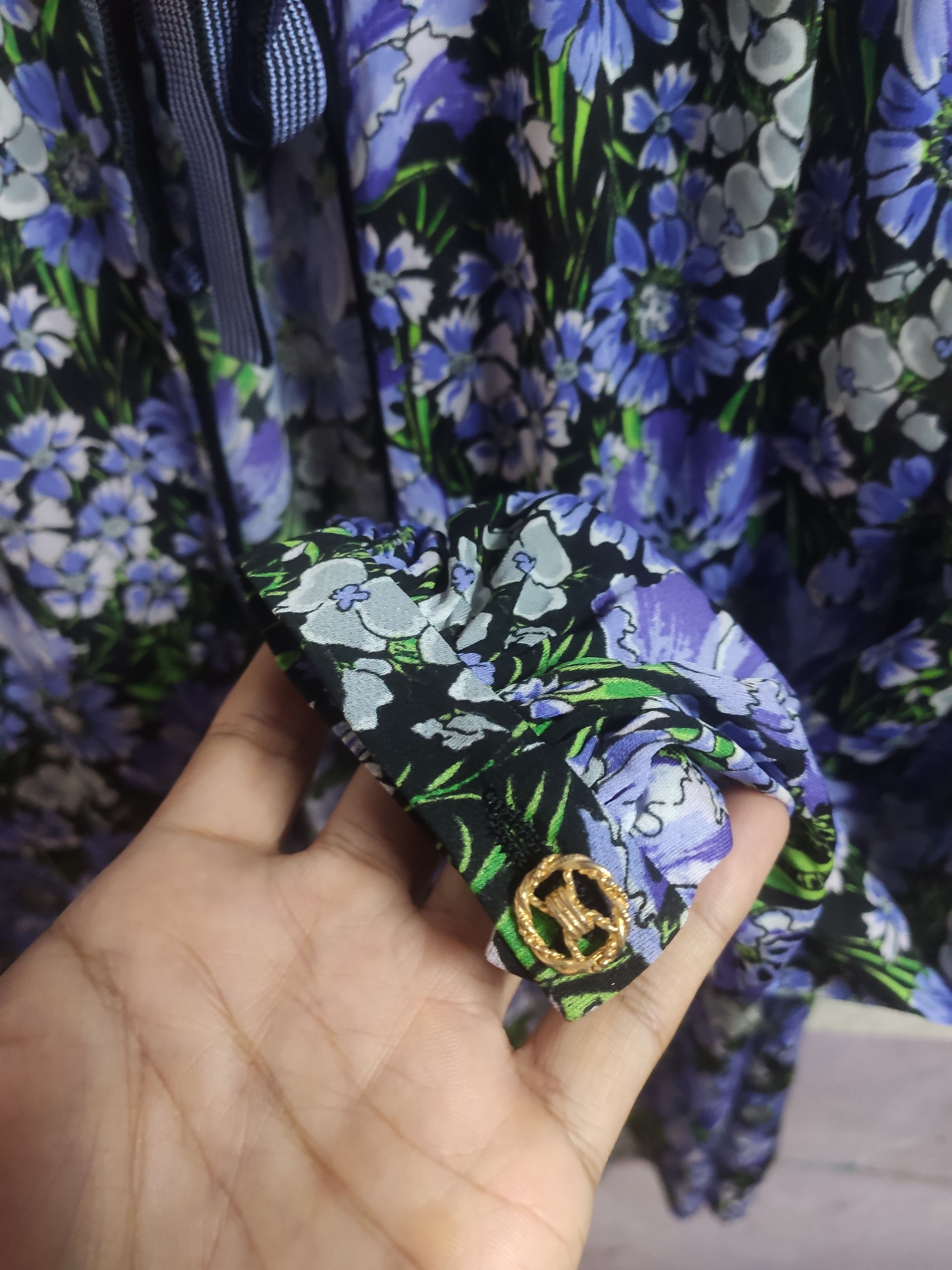 Vintage Longchamps Tricot in Silk Robe Floral Blouse / Cardigan Size M / US 6-8 / IT 42-44 - 8 Thumbnail