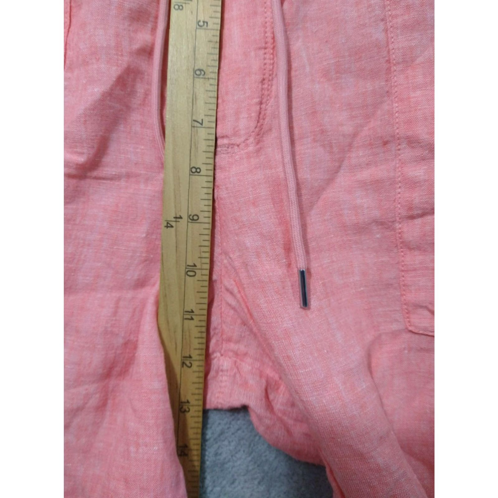 Athleta Athleta Pants Womens 12 Pink Linen Retreat High Rise Wide Leg Pull On Drawstring Size 34" / US 12 / IT 48 - 4 Thumbnail