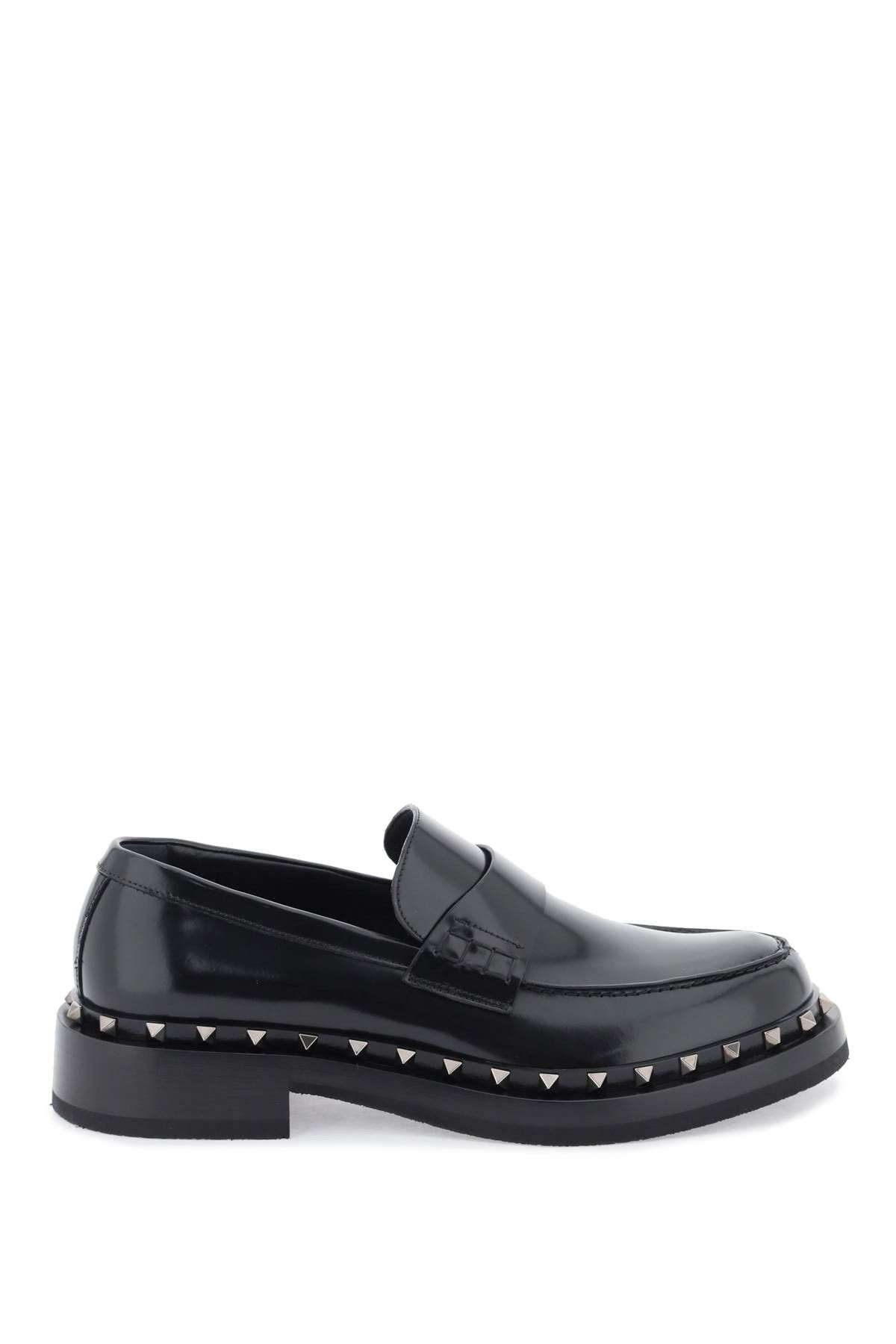 image of Valentino Garavani Rockstud M-Way Mocassins Shoes in Nero, Men's (Size 9)