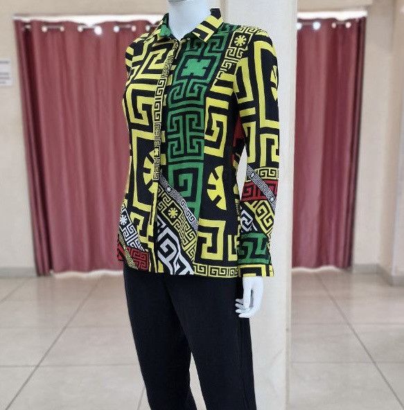 Versace Versace Multicolor Geometric Greek Print Chiffon Silk Shirt Size M / US 6-8 / IT 42-44 - 5 Thumbnail