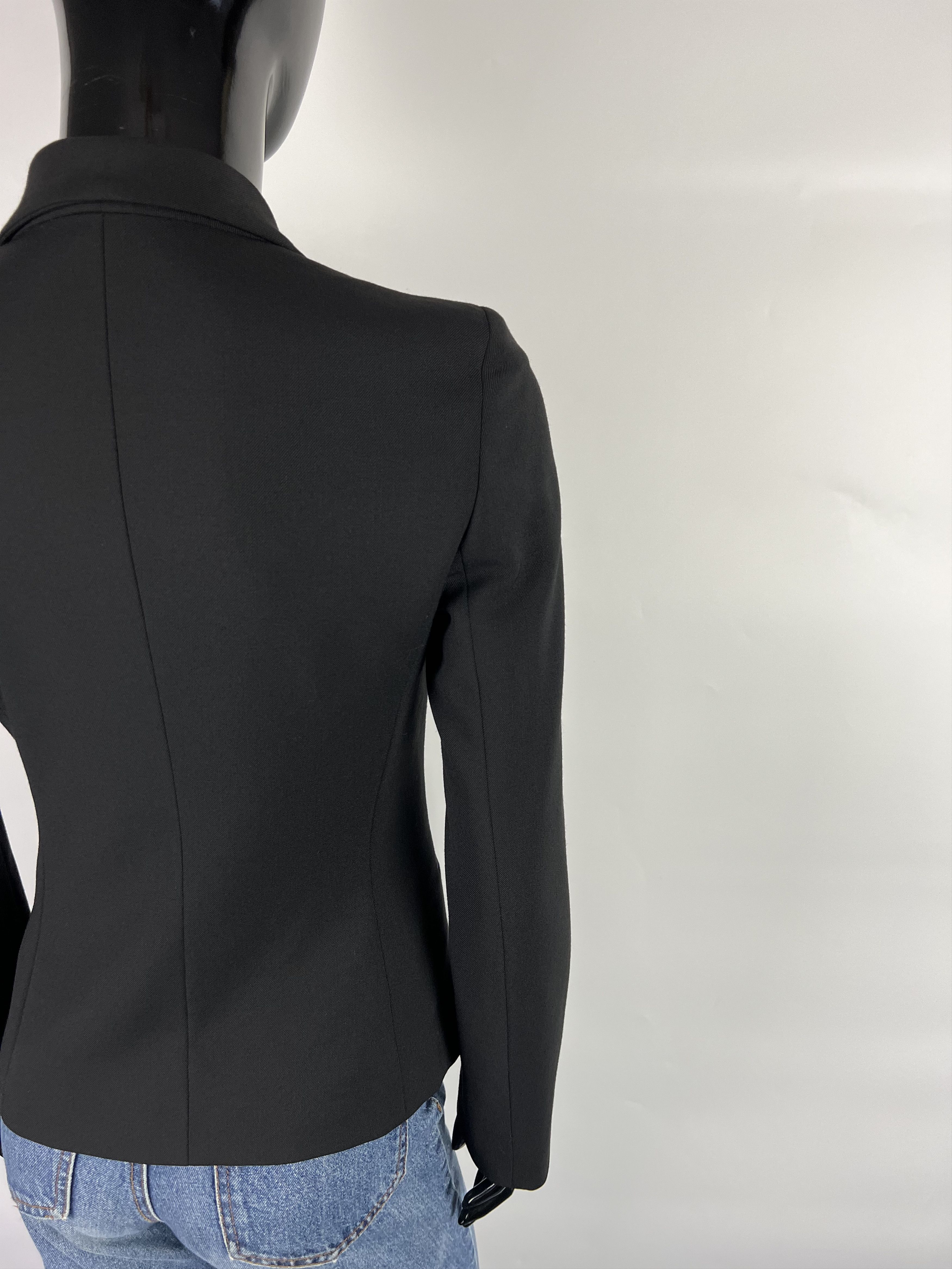 Moschino Moschino Jeans Women's Black Wool Blazer Size US2 IT38 GB6 Size XS / US 0-2 / IT 36-38 - 4 Thumbnail