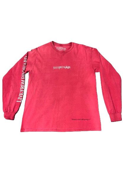image of Xxxtentacion The Revenge Tour Broward Long sleeve Tee in Red, Men's (Size Medium)
