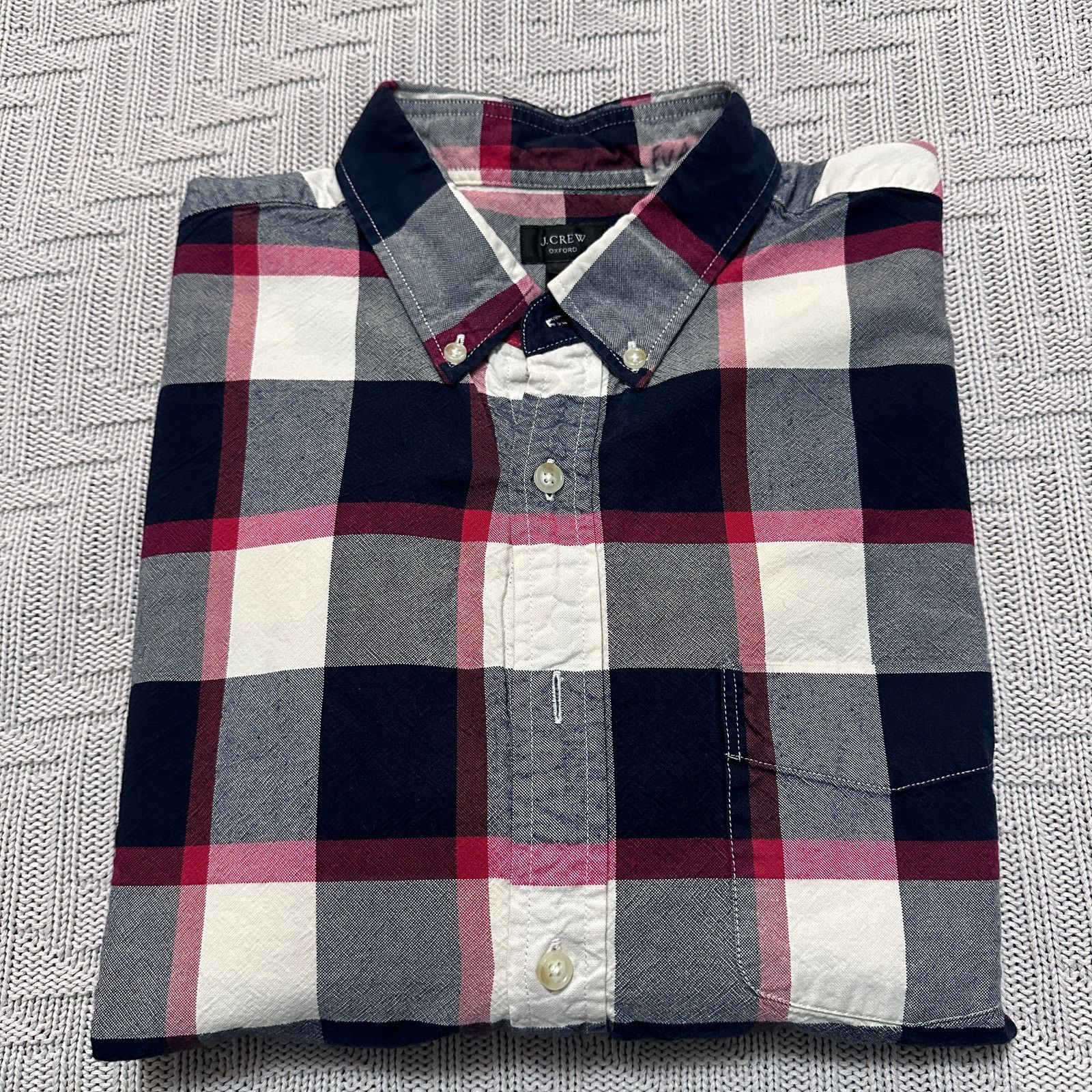 J.Crew J Crew navy buffalo plaid oxford button down Size US L / EU 52-54 / 3 - 1 Thumbnail