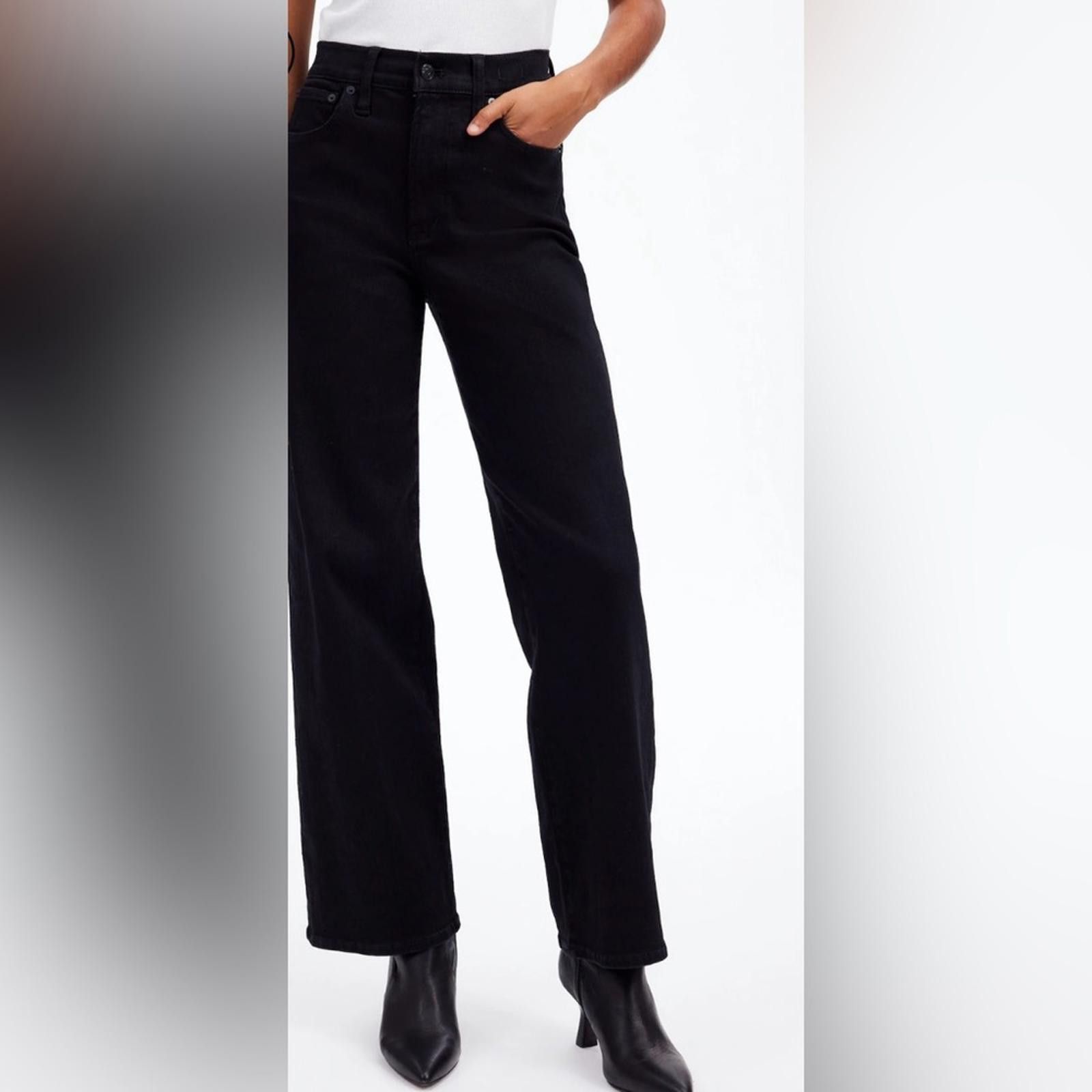 Madewell Madewell. The Perfect Vintage Wide-Leg Black Rinse. Size 26. Size 26" / US 2 / IT 38 - 2 Thumbnail