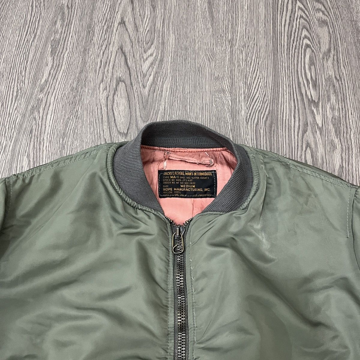 Alpha Industries Hope Manufacturing inc Ma-1 Fly Bomber Jacket Army Size US M / EU 48-50 / 2 - 2 Thumbnail