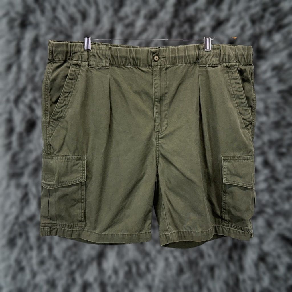 Tommy Bahama TOMMY BAHAMA Cargo Shorts Men’s Large Green Elastic Waist Drawstring Cotton Blend Size US 33 - 1 Thumbnail
