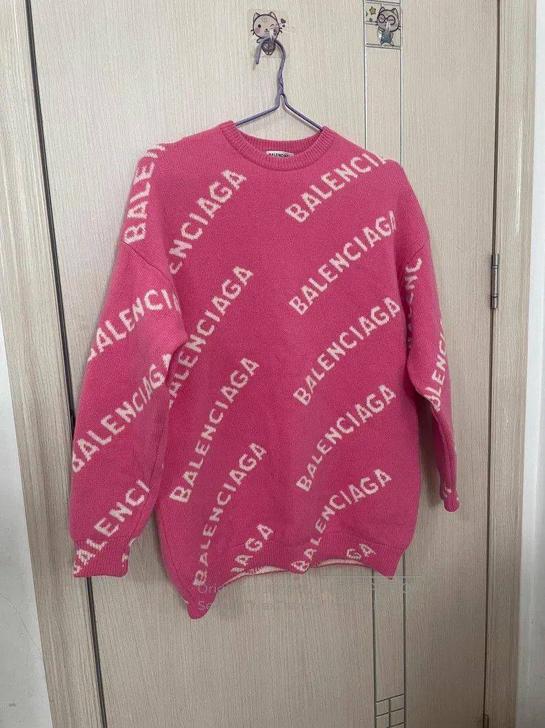 Balenciaga Balenciaga Pink logo sweater Size US S / EU 44-46 / 1 - 1 Thumbnail