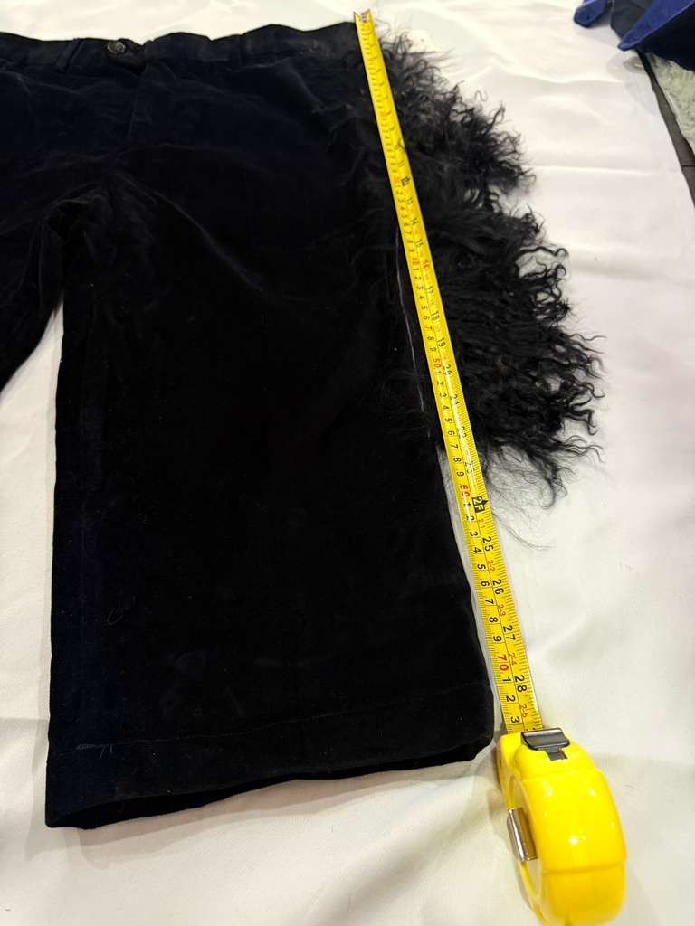 Vintage Custom-made Black Velvet Pants with Real Mongolian Fur Size US 32 / EU 48 - 6 Thumbnail