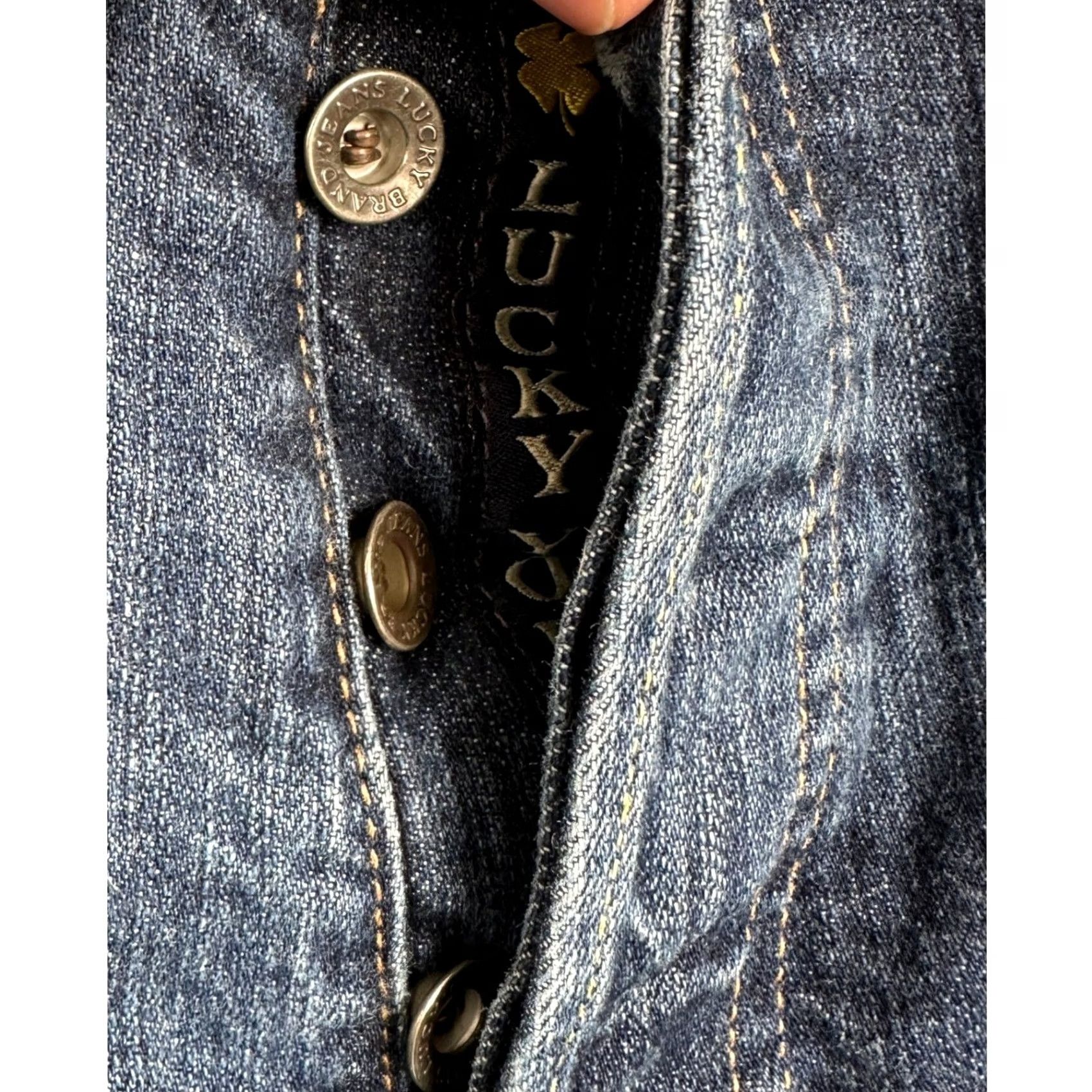 Lucky Brand Lucky Brand 121 Heritage Slim Jeans Mens 38X30 Blue Button Fly Denim Straight Slim 5-Pocket Modern Casual Menswear Size US 38 / EU 54 - 5 Thumbnail
