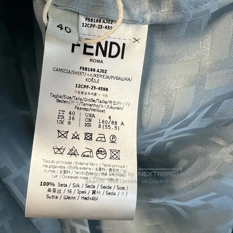 Fendi Fendi Light Blue Cotton Women's Shirt . Size L / US 10 / IT 46 - 5 Thumbnail