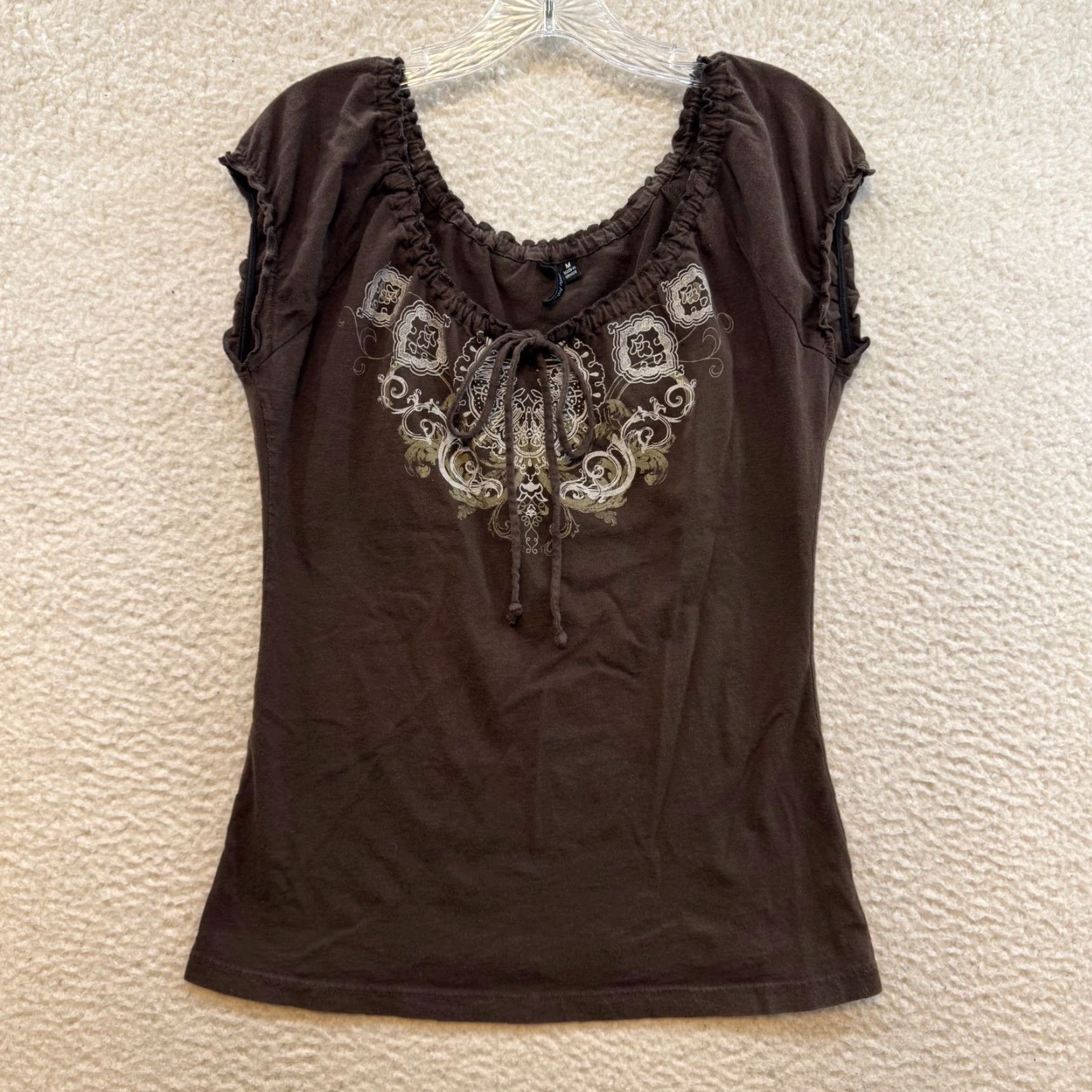 Vintage VINTAGE Y2K Milkmaid Peasant Boho Fairy Whimsigoth Shirt M Brown Molly Maxi Girls Size M / US 6-8 / IT 42-44 - 2 Thumbnail
