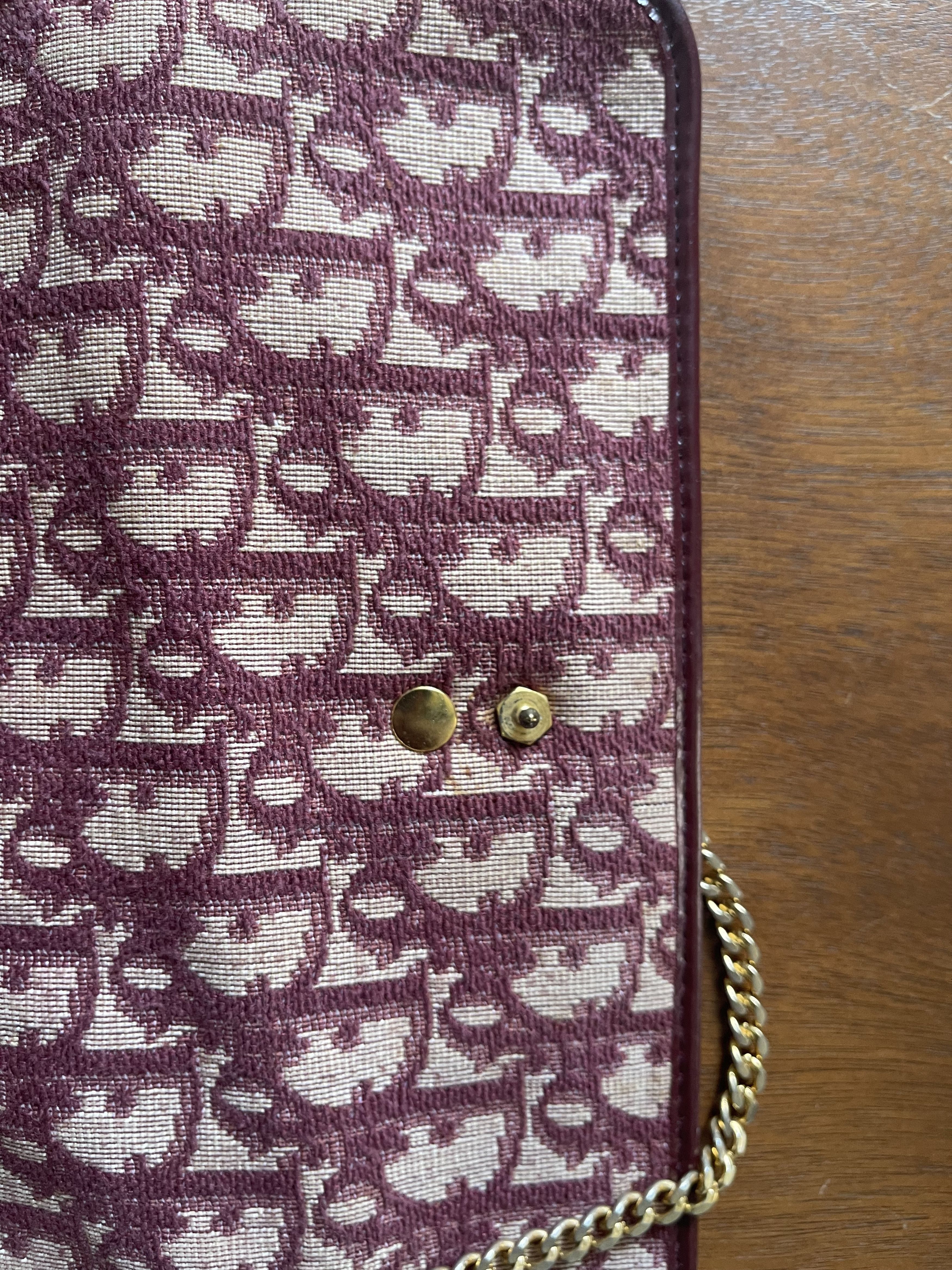Dior CHRISTIAN DIOR DIORISSMO CHAIN BURGUNDY MONOGRAM CLUTCHBAG Size ONE SIZE - 14 Thumbnail