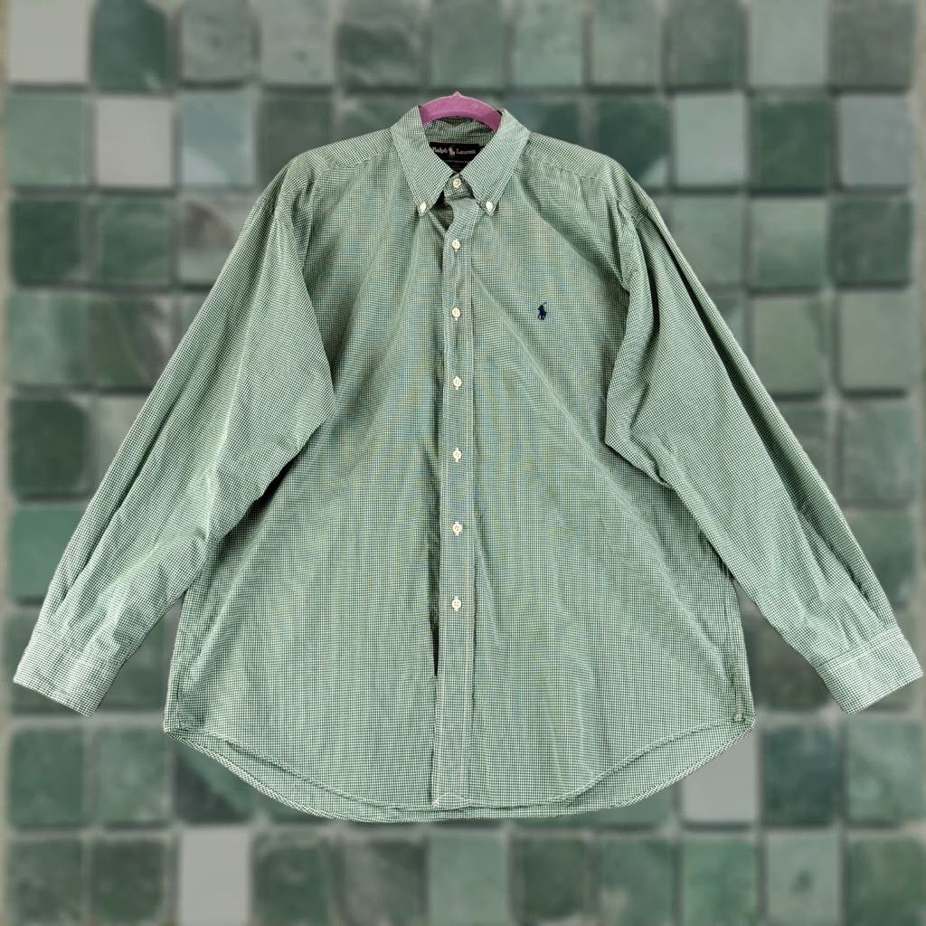 Ralph Lauren Ralph Lauren Button-Up Shirt Mens L Green Blaire Check 100% Cotton Size US L / EU 52-54 / 3 - 1 Thumbnail